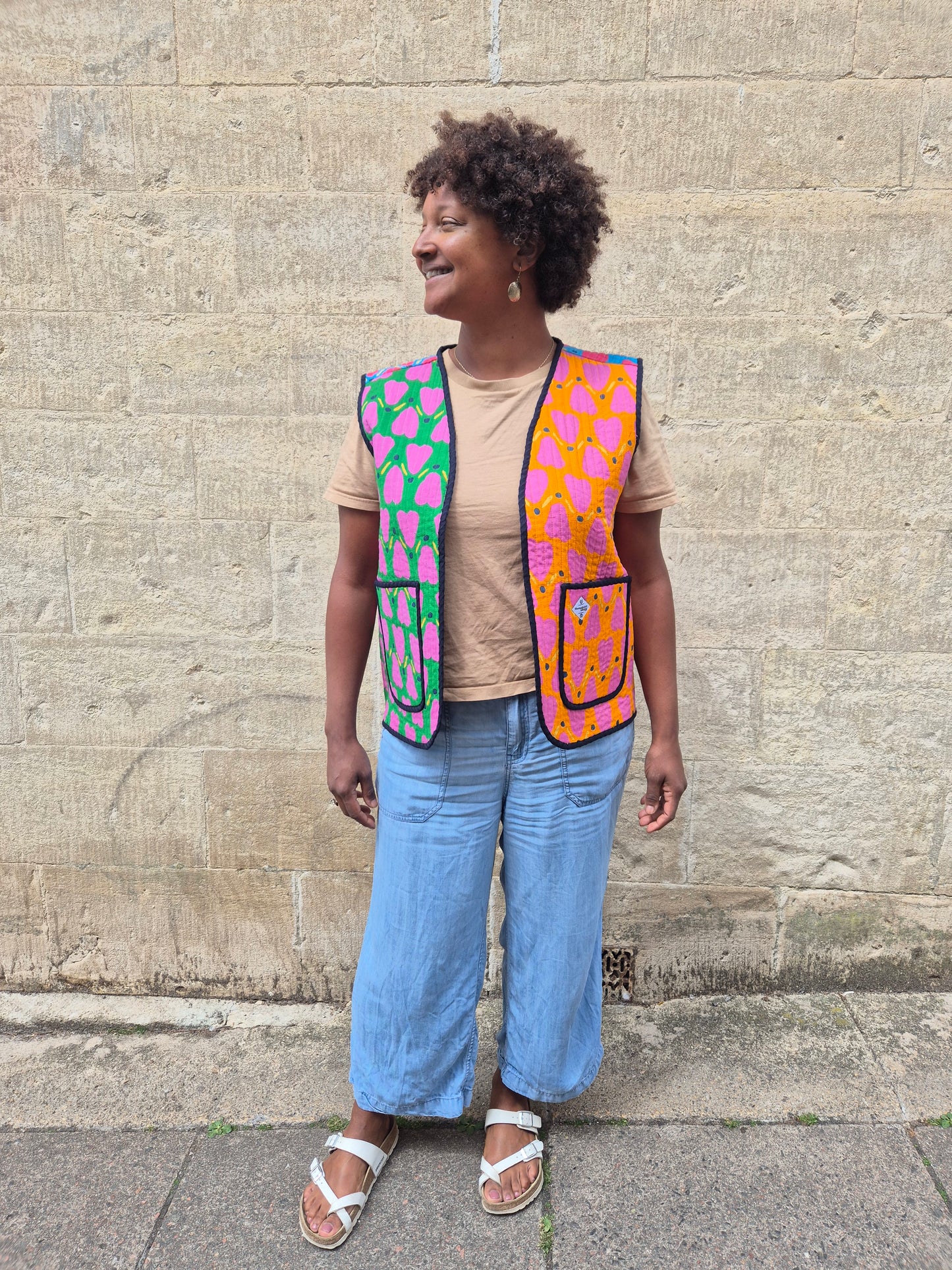 Waistcoat in Patchwork 'Honey Heart'.