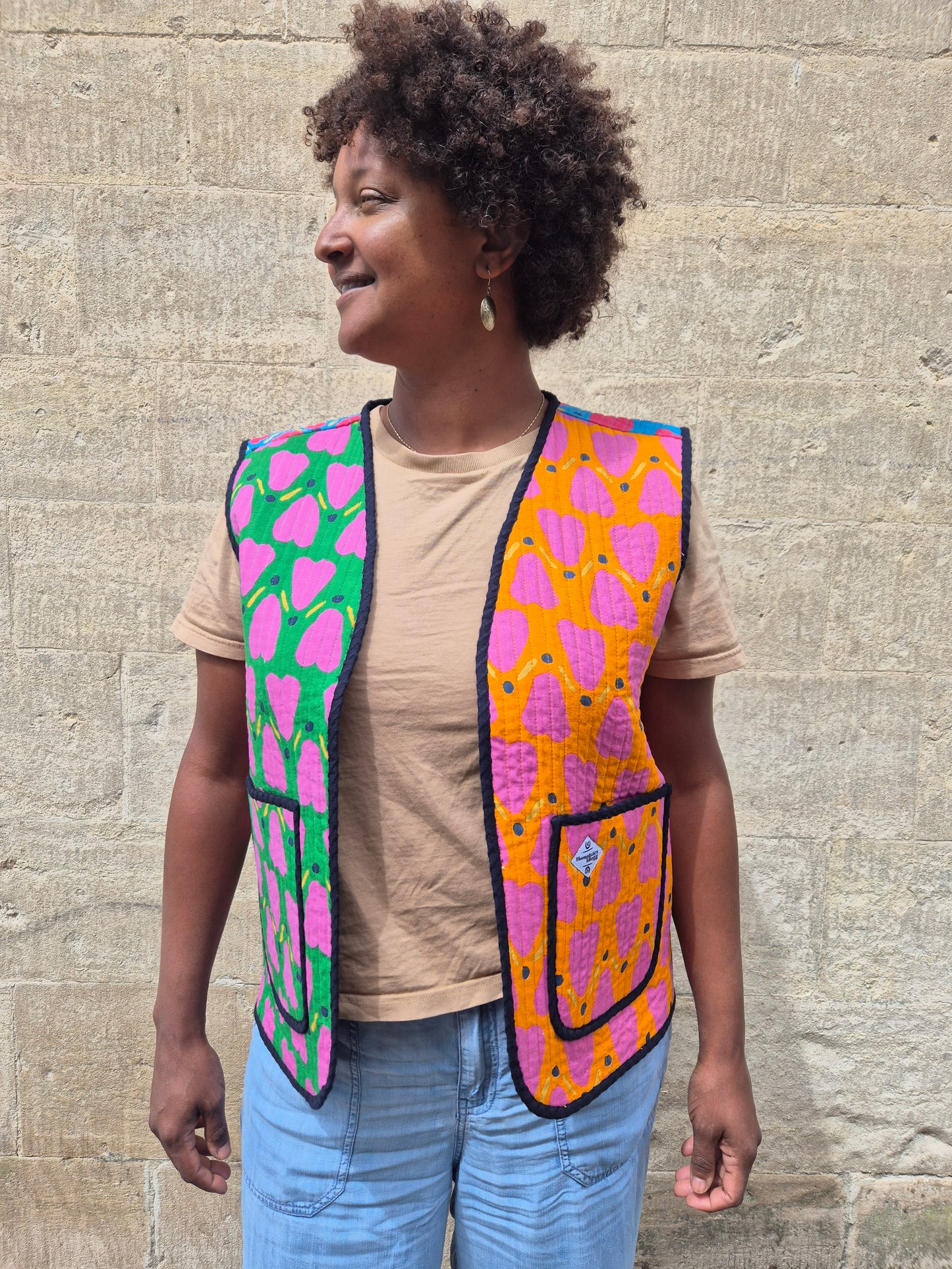 Waistcoat in Patchwork 'Honey Heart'.