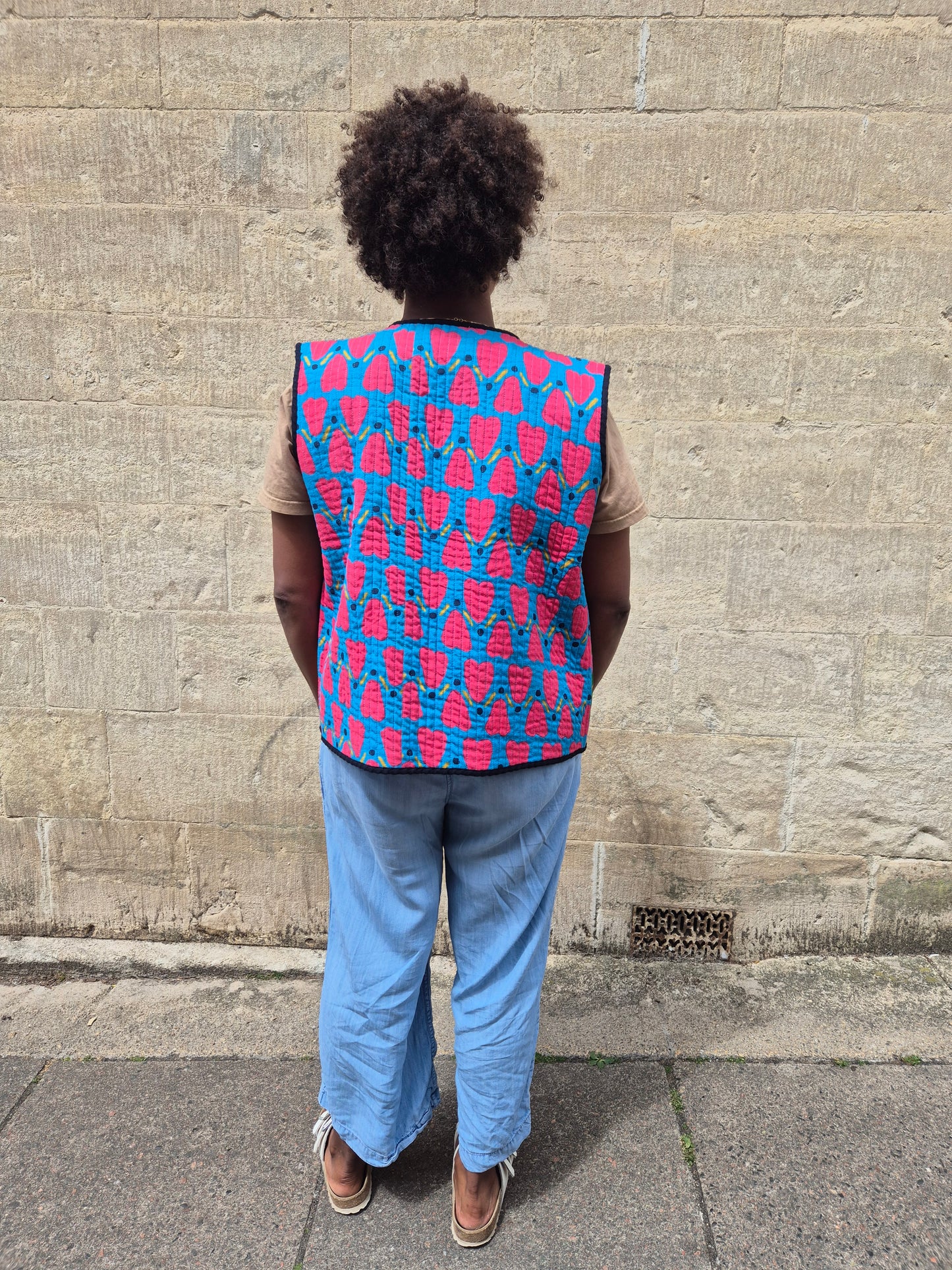 Waistcoat in Patchwork 'Honey Heart'.