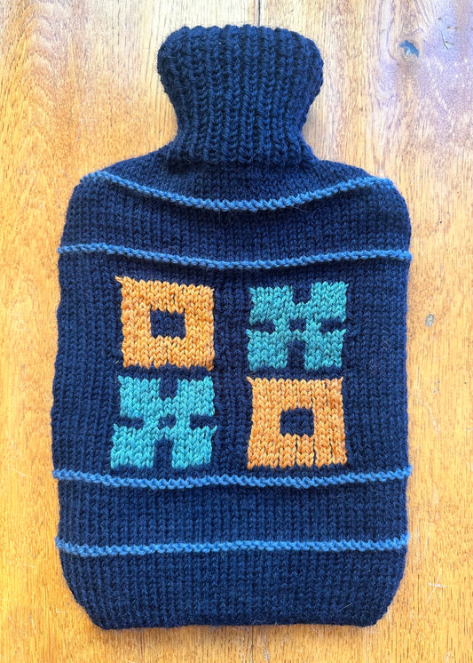 Hot Water Bottle Cover: 'Navy Chess Set'