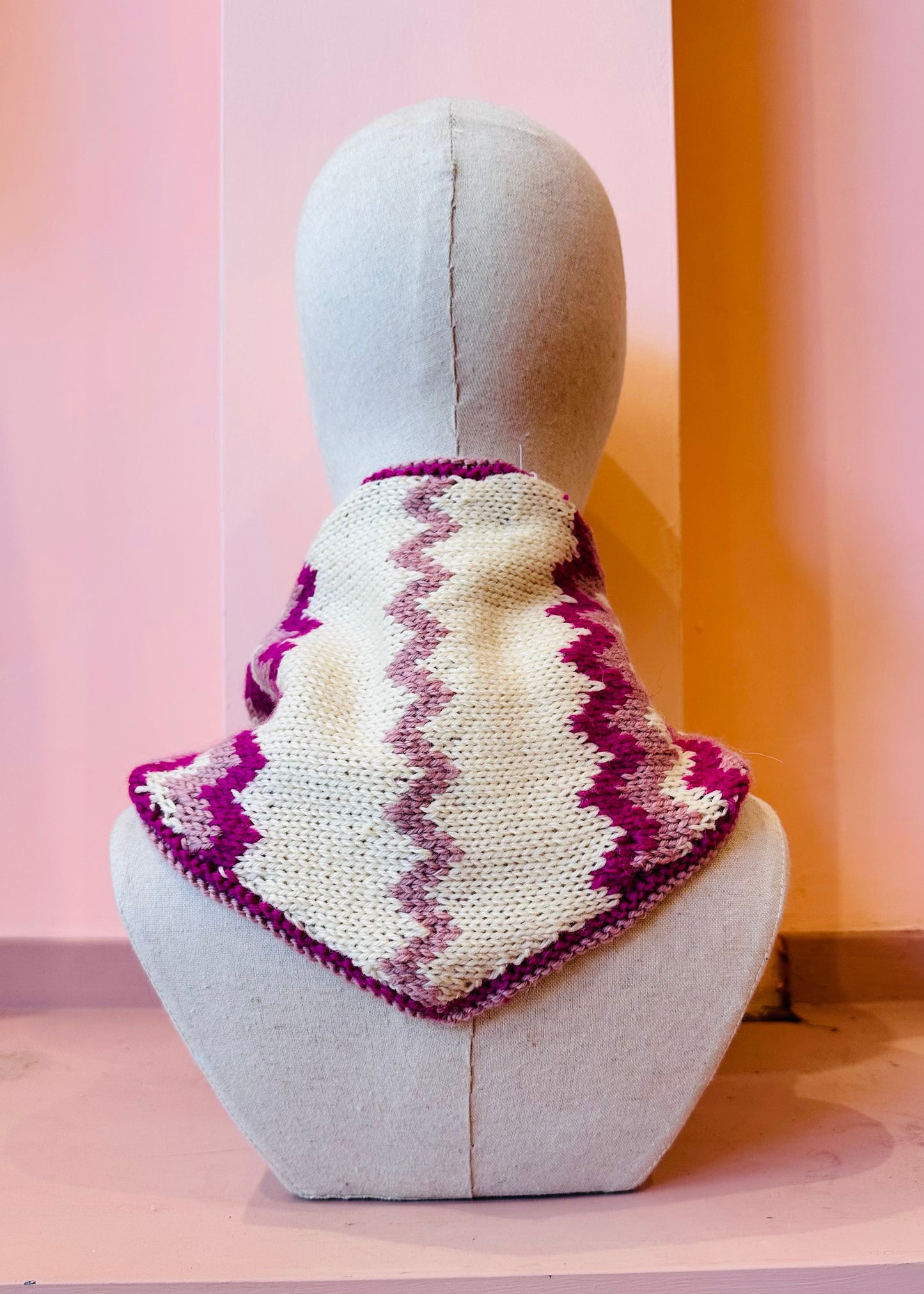 Chunky Triangle Scarf: 'Pink Spark'