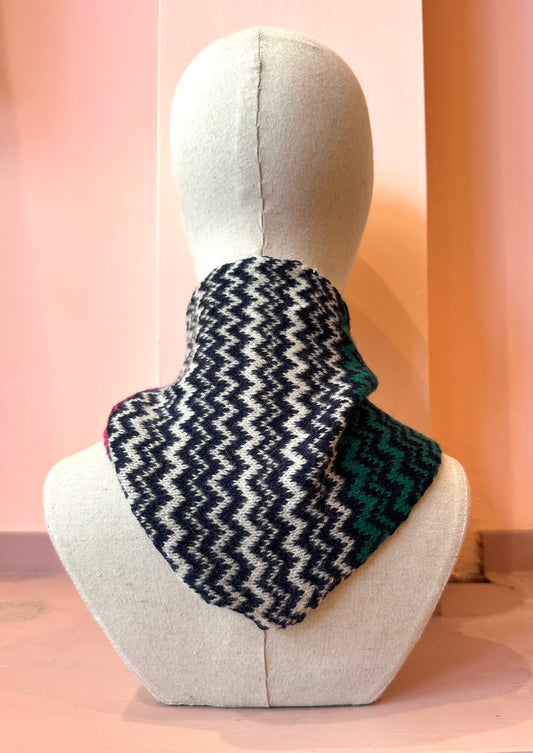 Triangle Scarf: 'Pink, Green & White Spark'