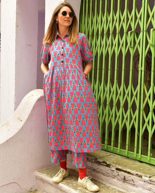 Ammie Dress in 'Blue Honey Heart'