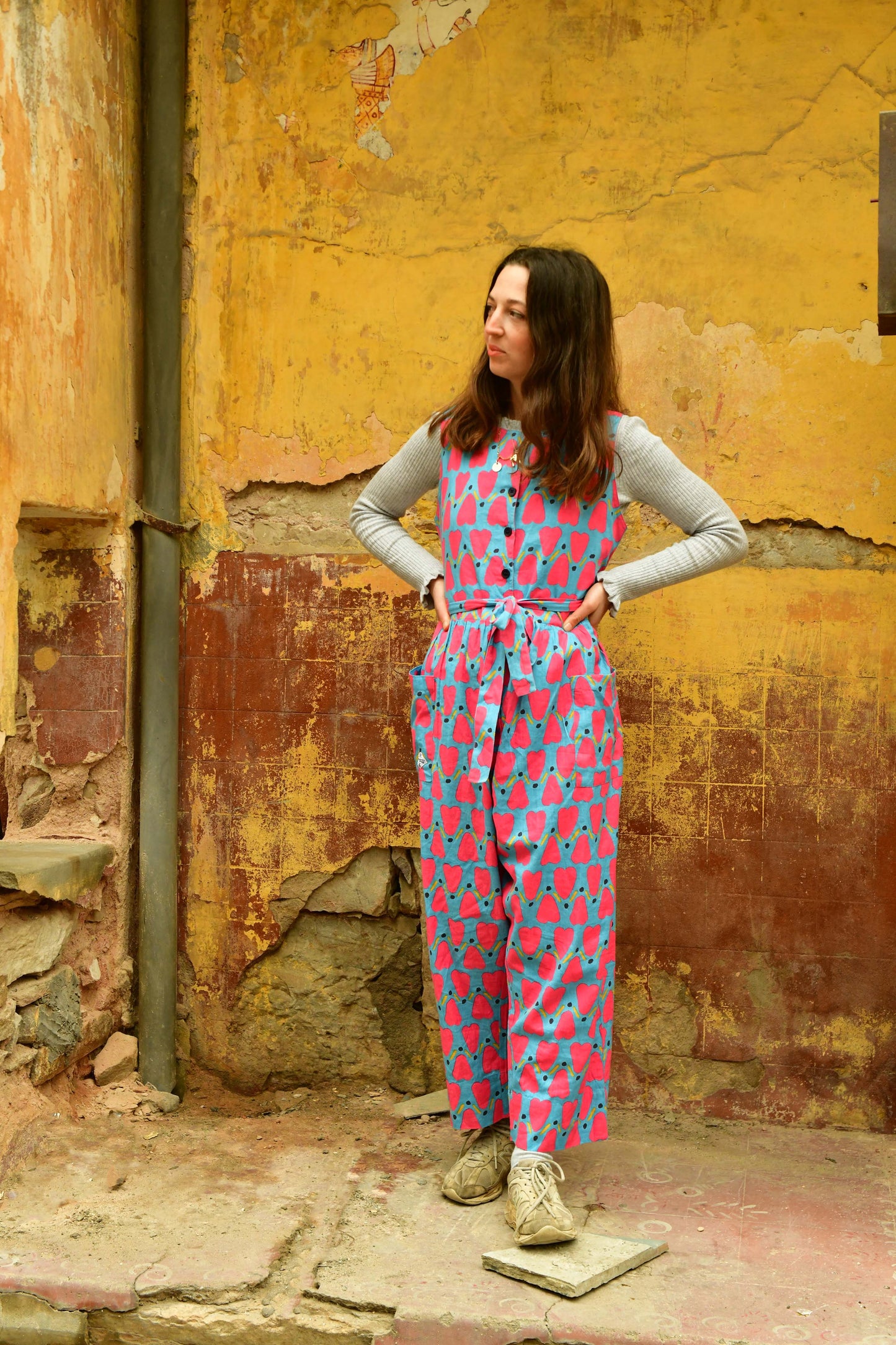 Andy Dungarees in 'Blue Honey Heart'