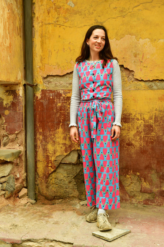 Andy Dungarees in 'Blue Honey Heart'