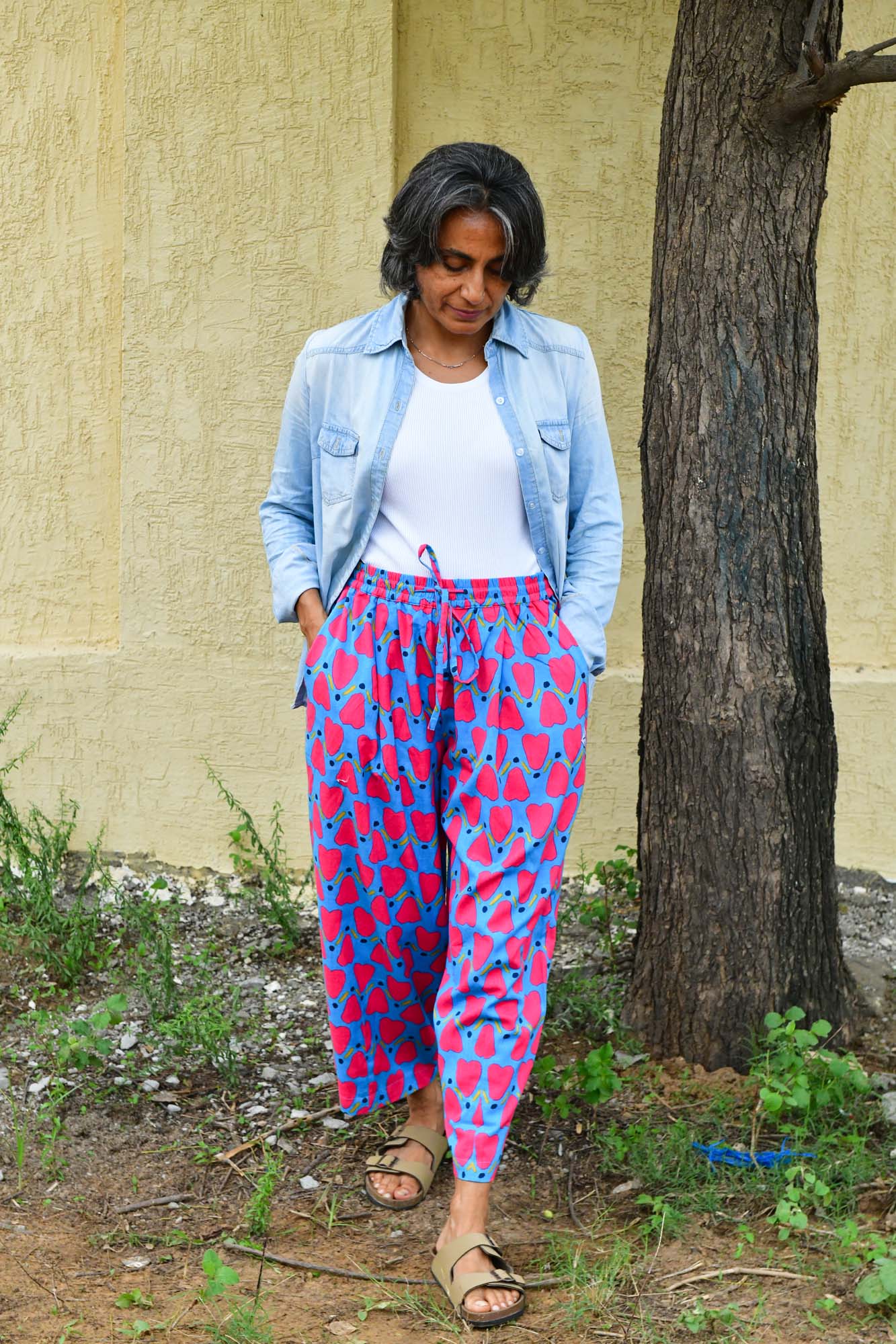 Anko Trousers in 'Blue Honey Heart'
