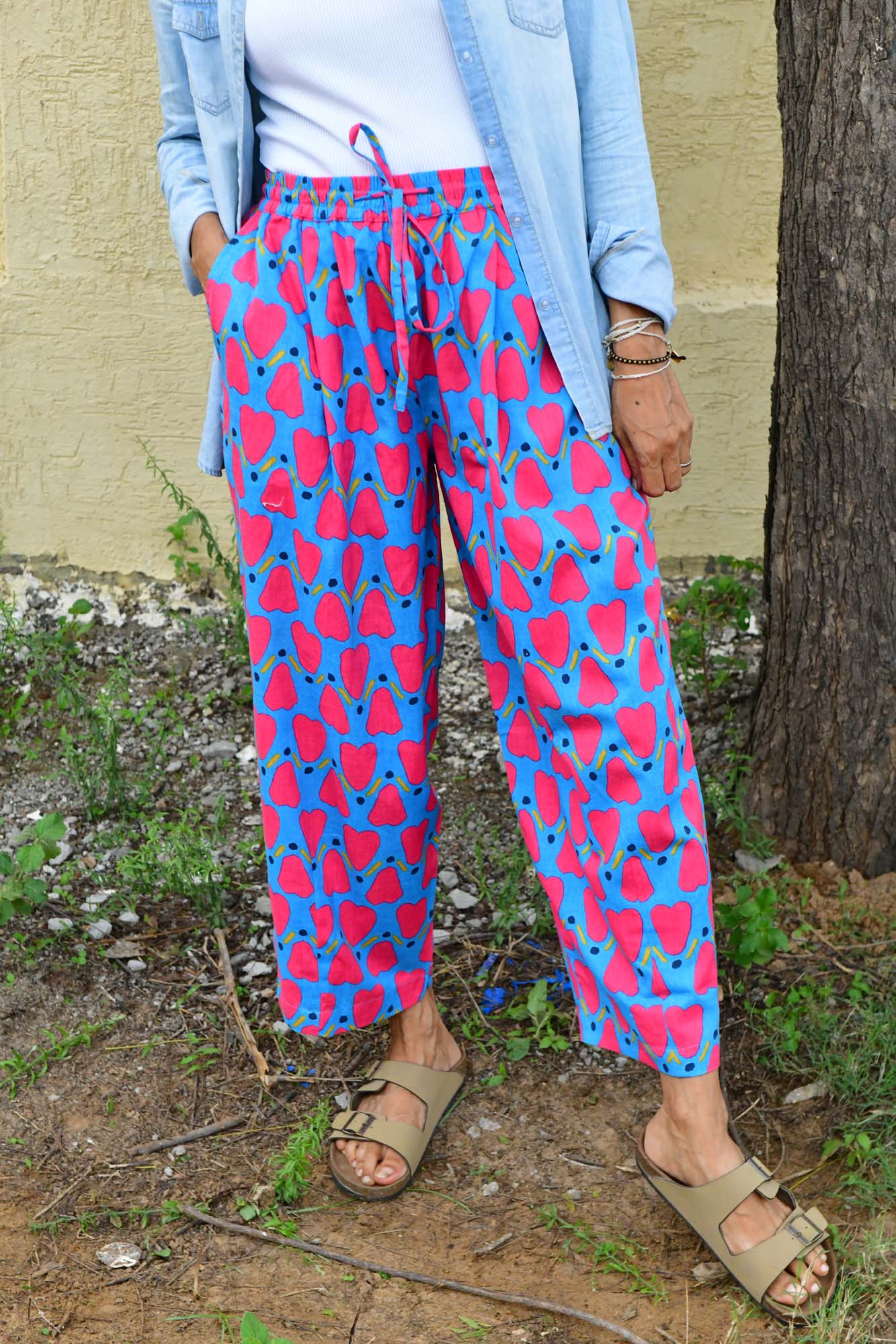 Anko Trousers in 'Blue Honey Heart'