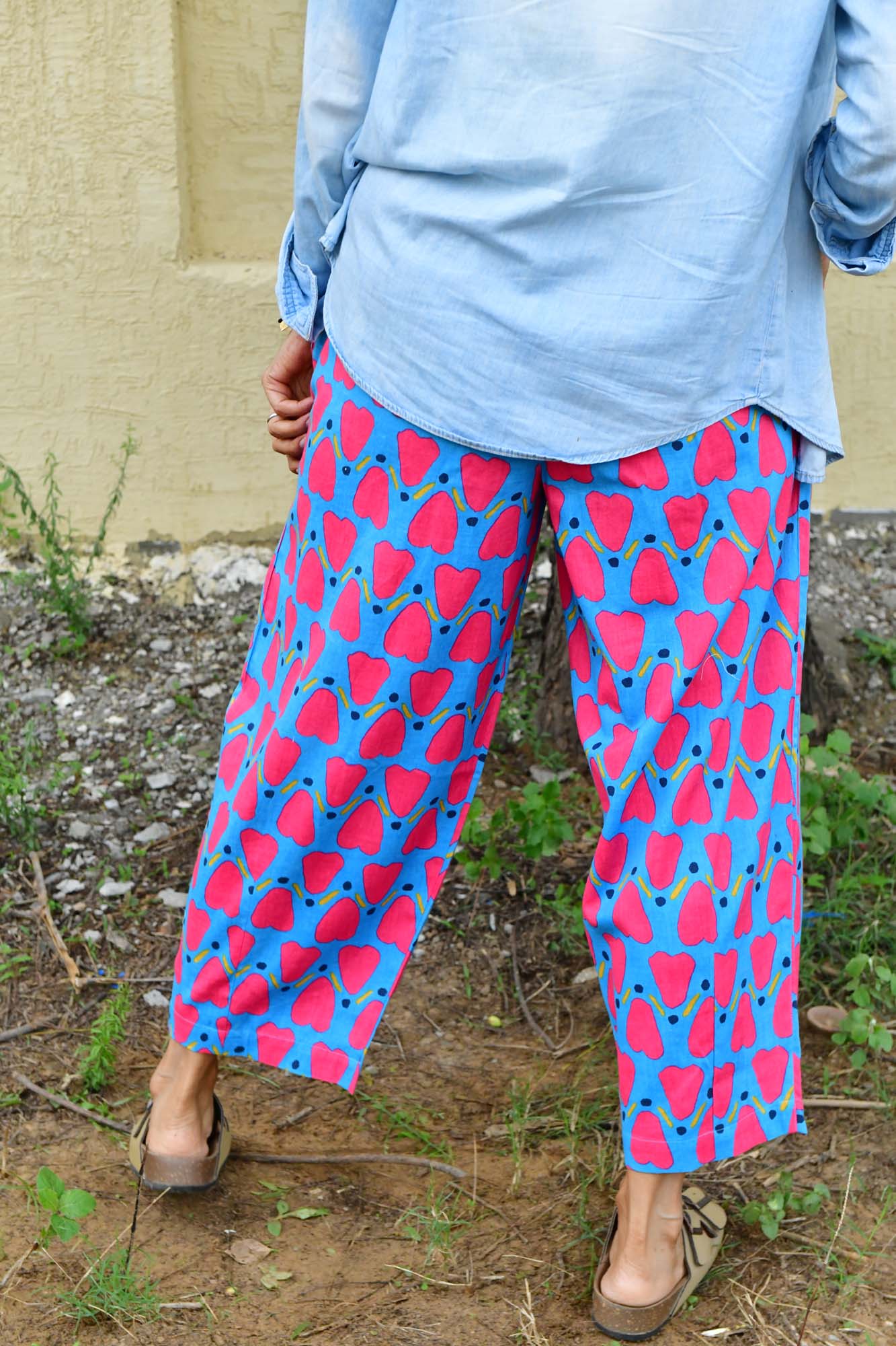 Anko Trousers in 'Blue Honey Heart'