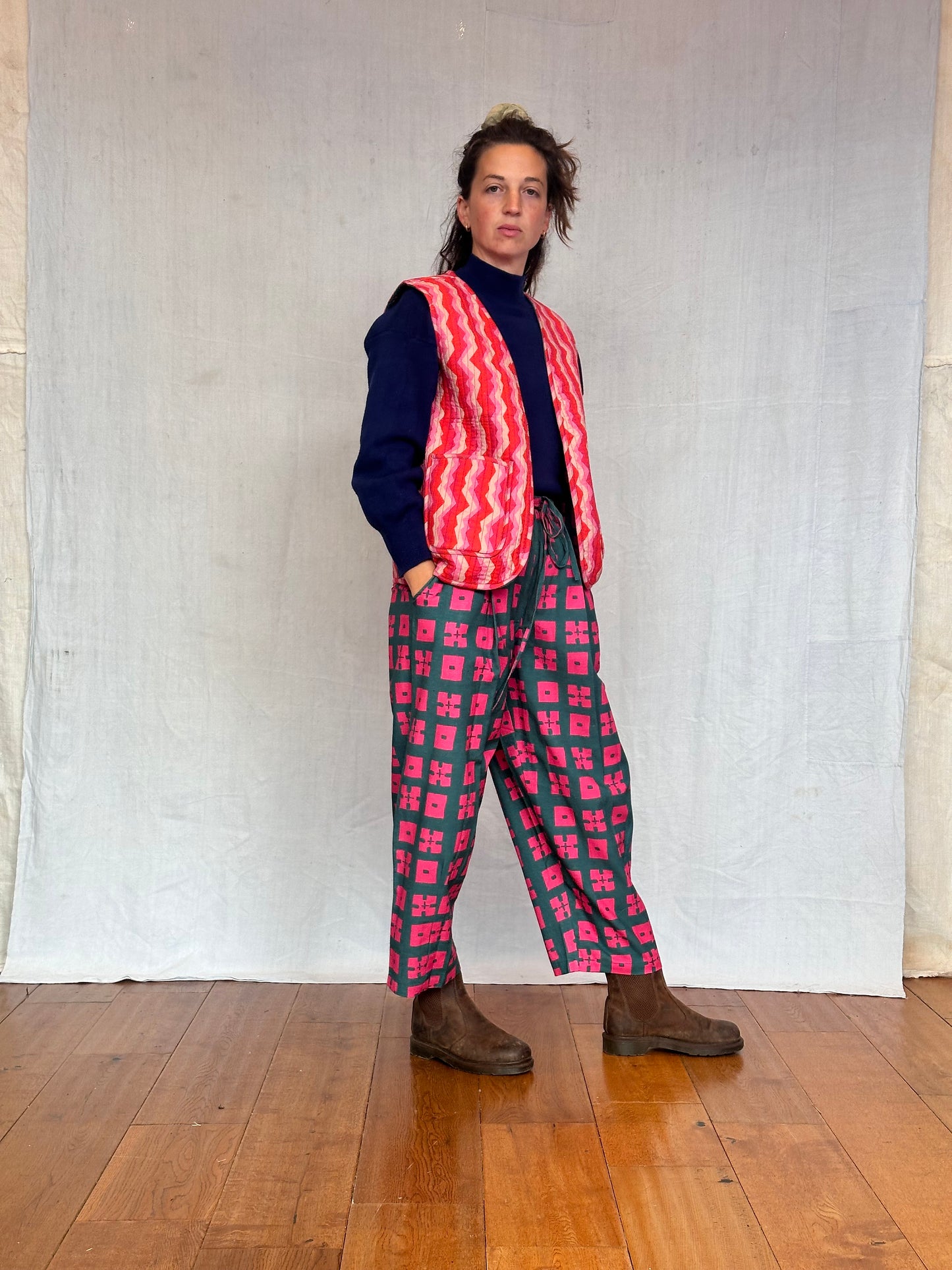 Anko Trousers in 'Pink Forest'