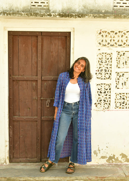 Beachy Gown in 'Beaky on Blue'