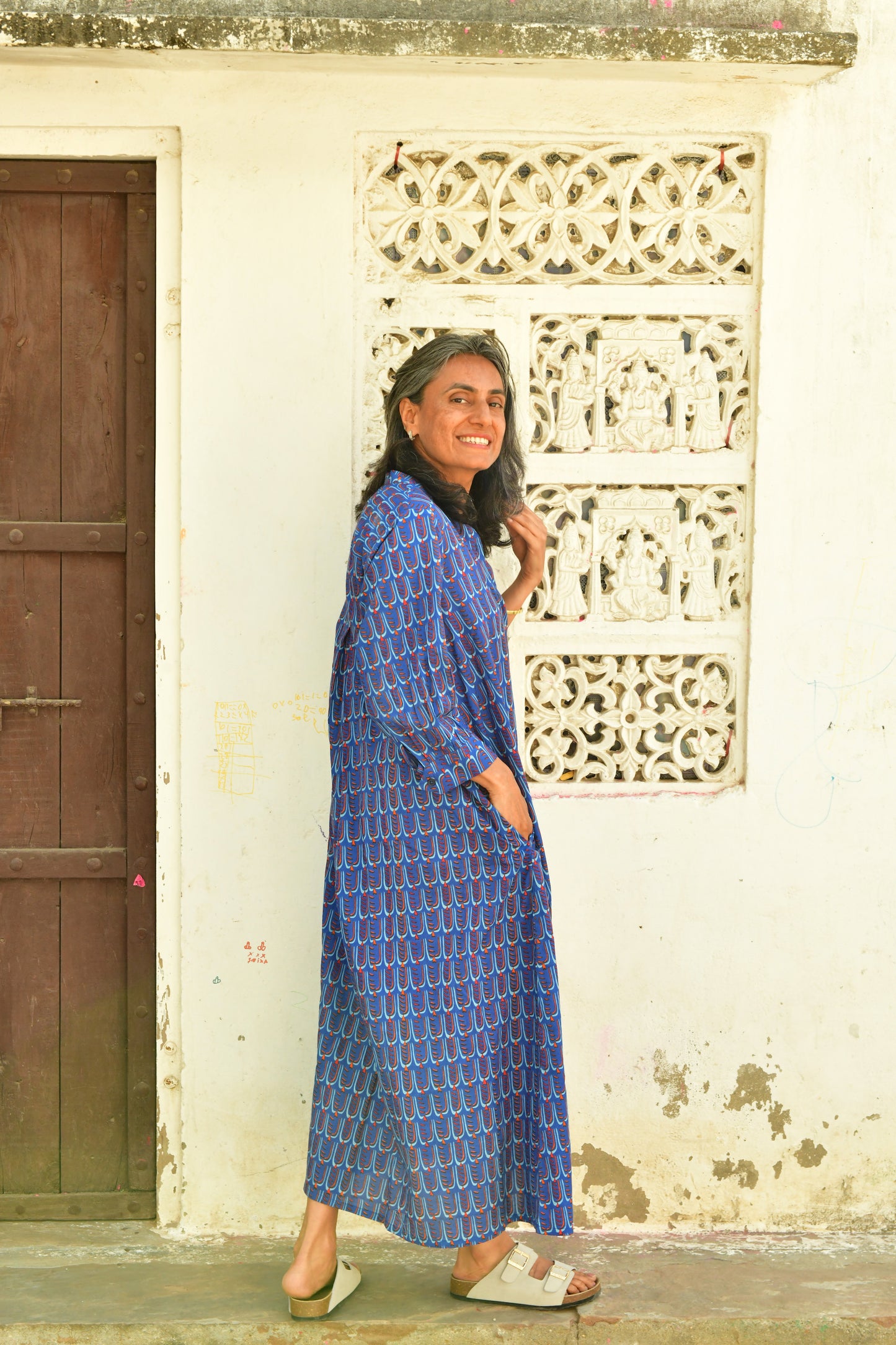Beachy Gown in 'Beaky on Blue'
