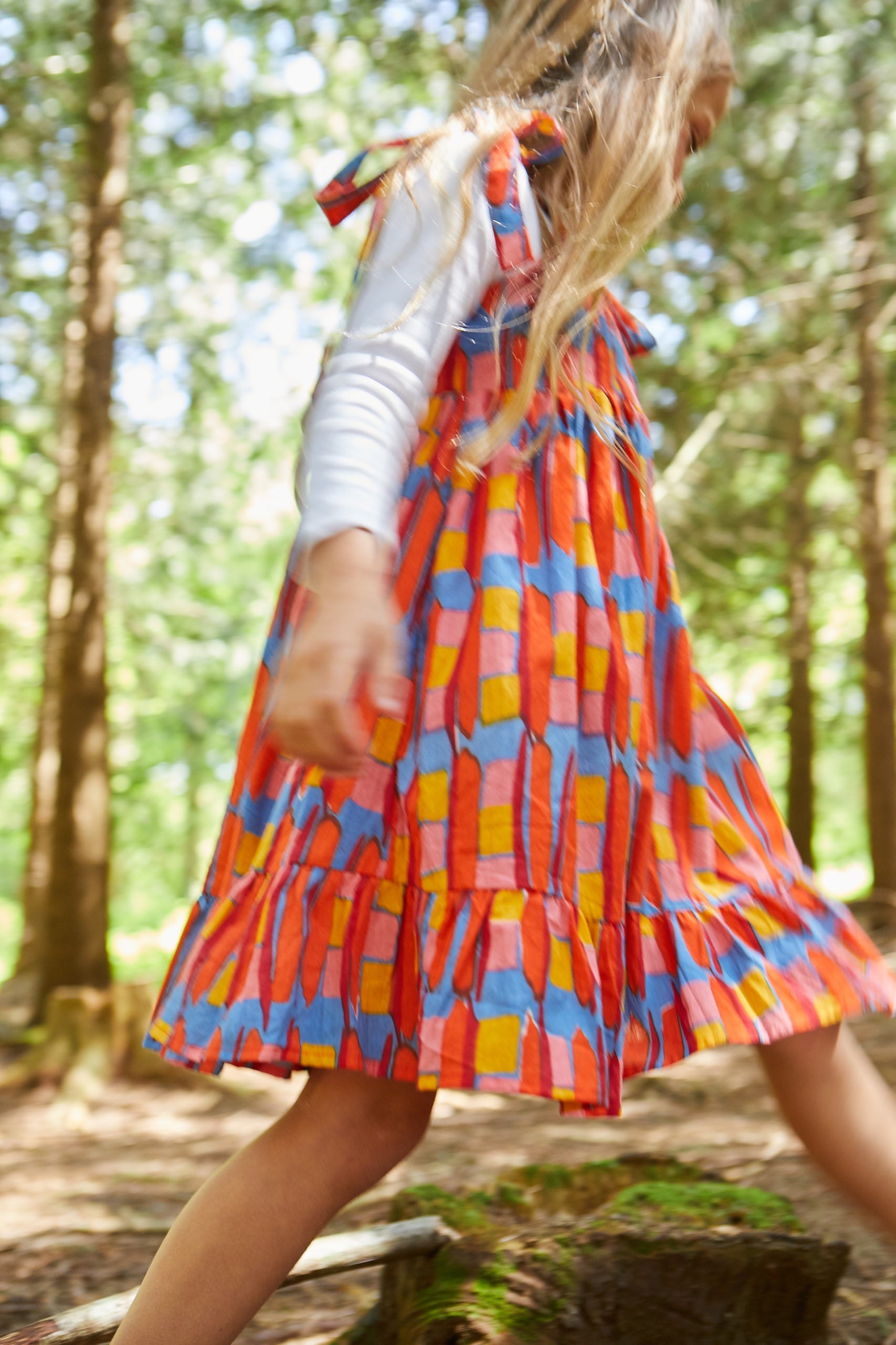 Cotton Butterfly Dress in 'Battenburg' 0-6yrs