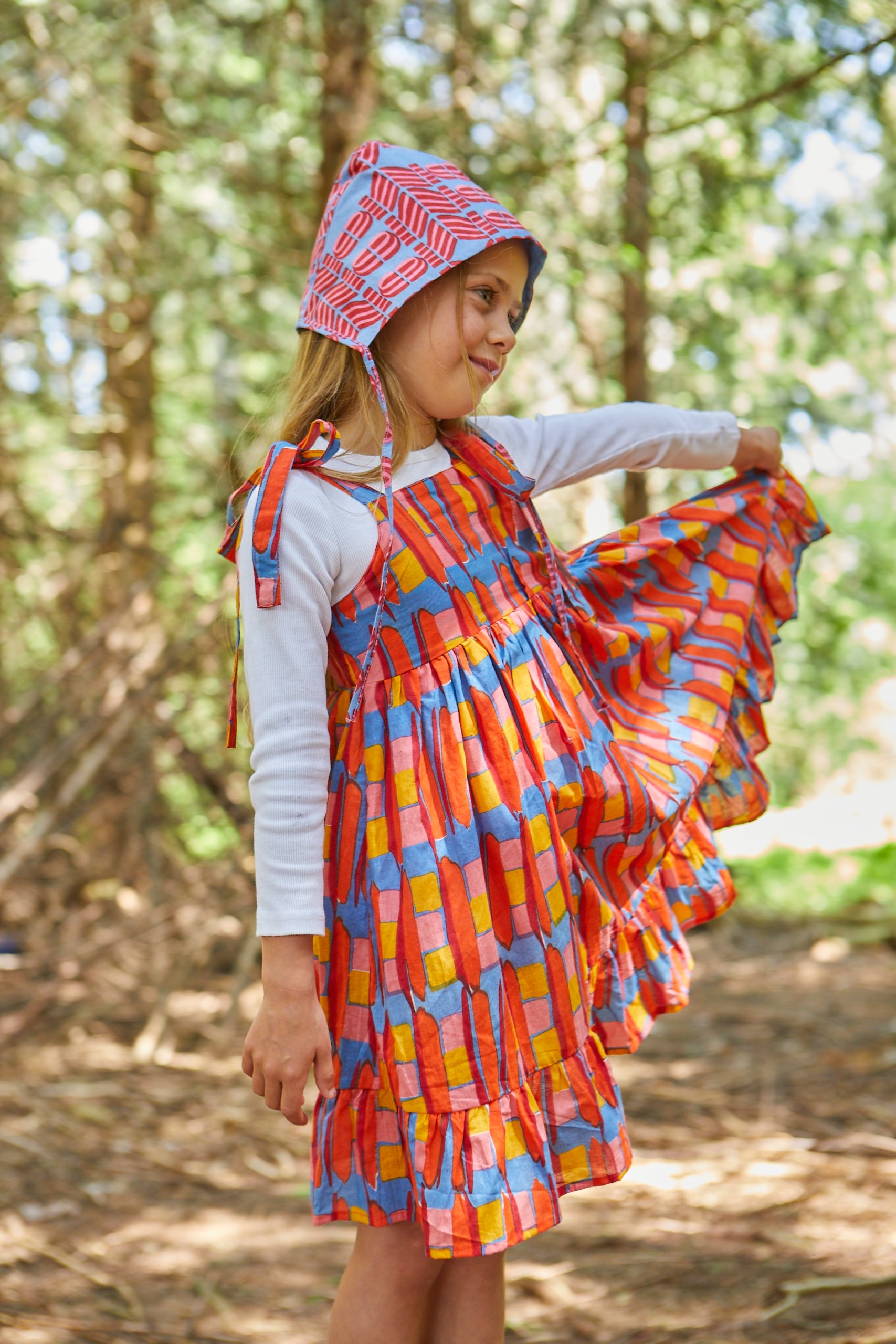 Cotton Butterfly Dress in 'Battenburg' 0-6yrs