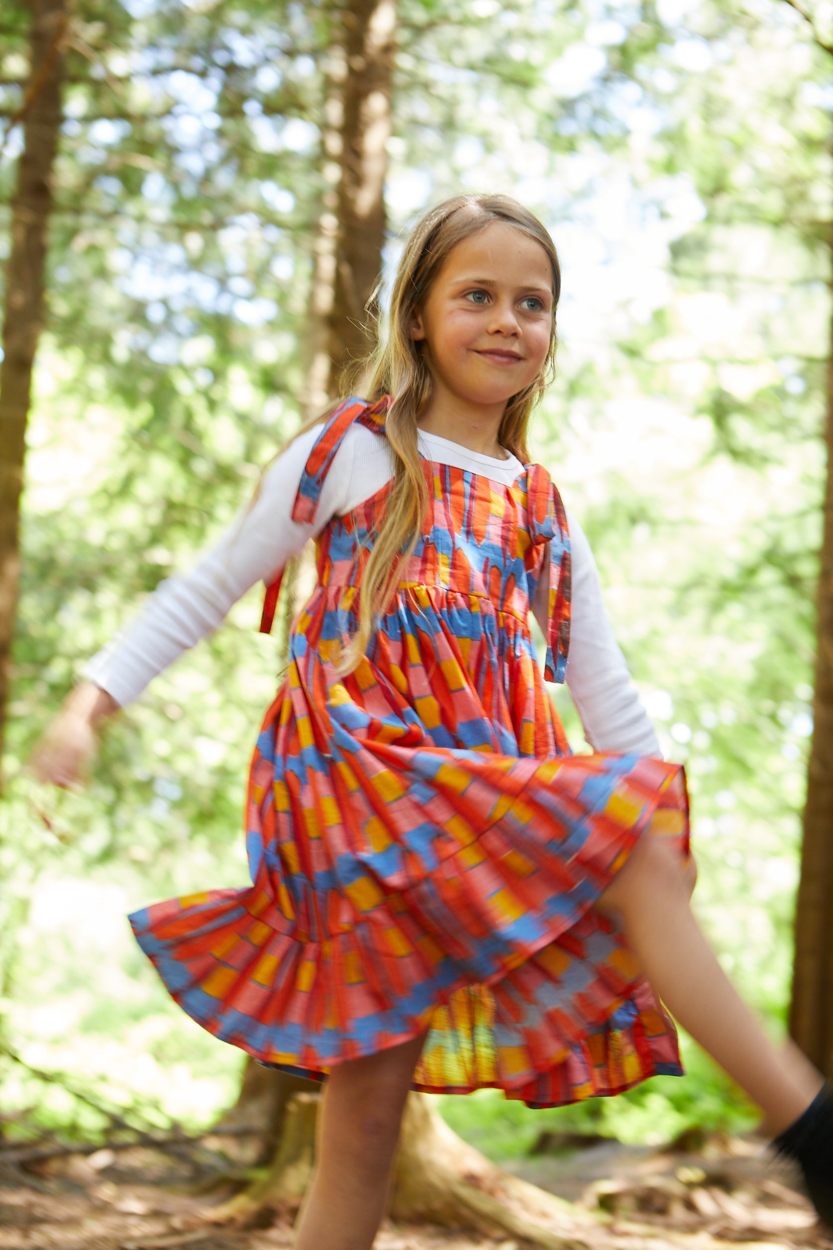 Cotton Butterfly Dress in 'Battenburg' 0-6yrs