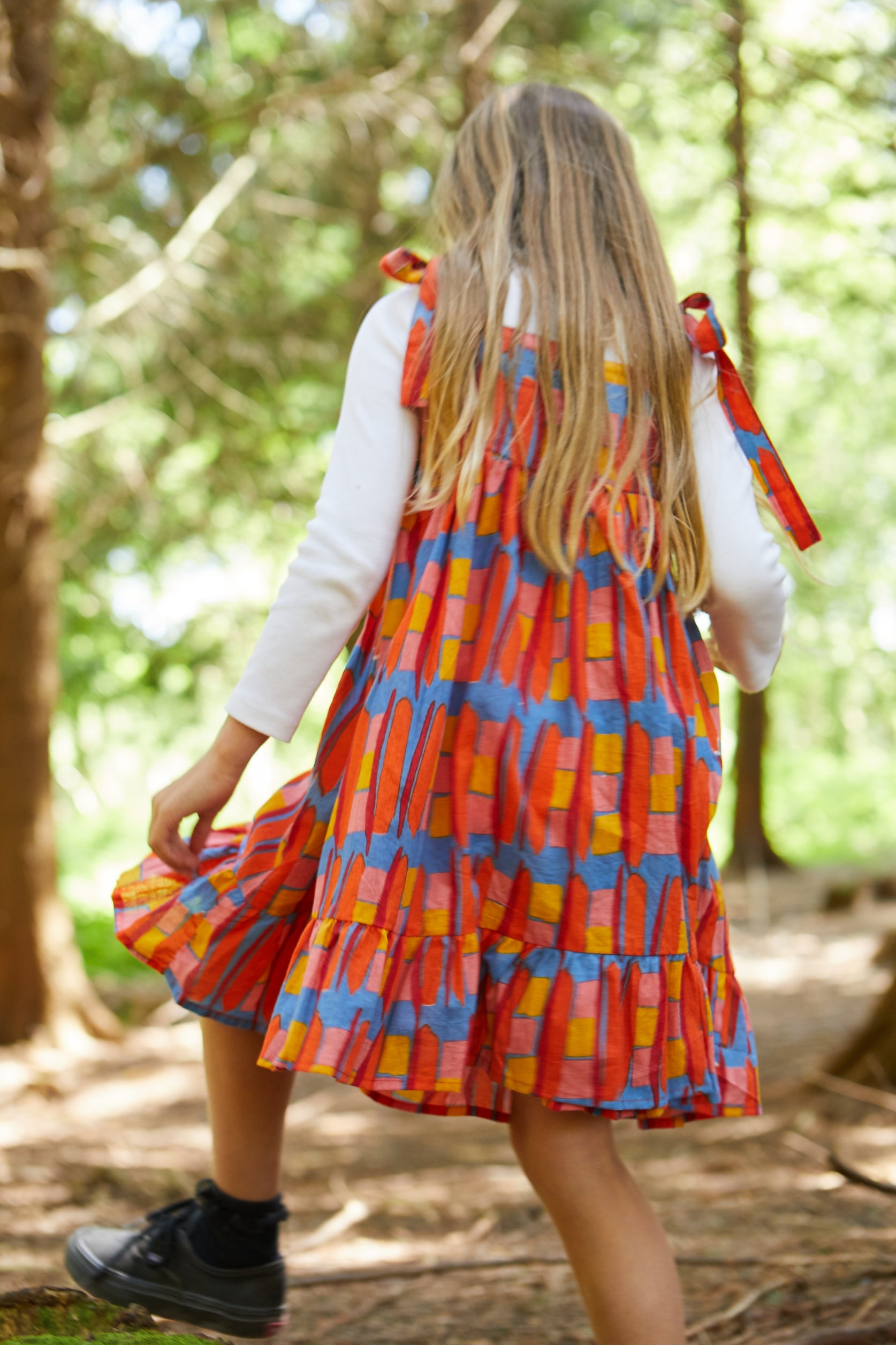 Cotton Butterfly Dress in 'Battenburg' 0-6yrs