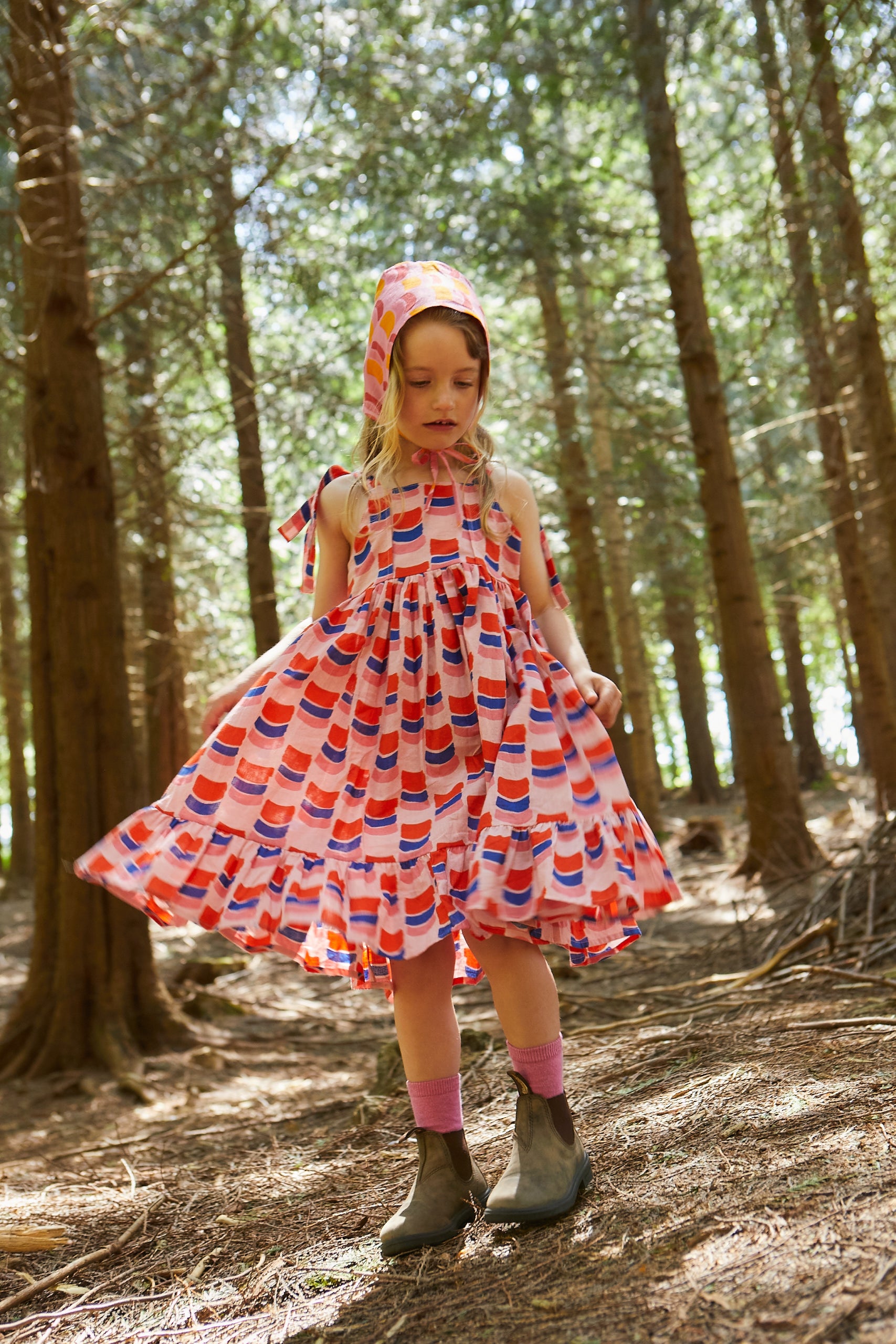 Cotton Butterfly Dress in 'Sunset Skies' 0-6yrs