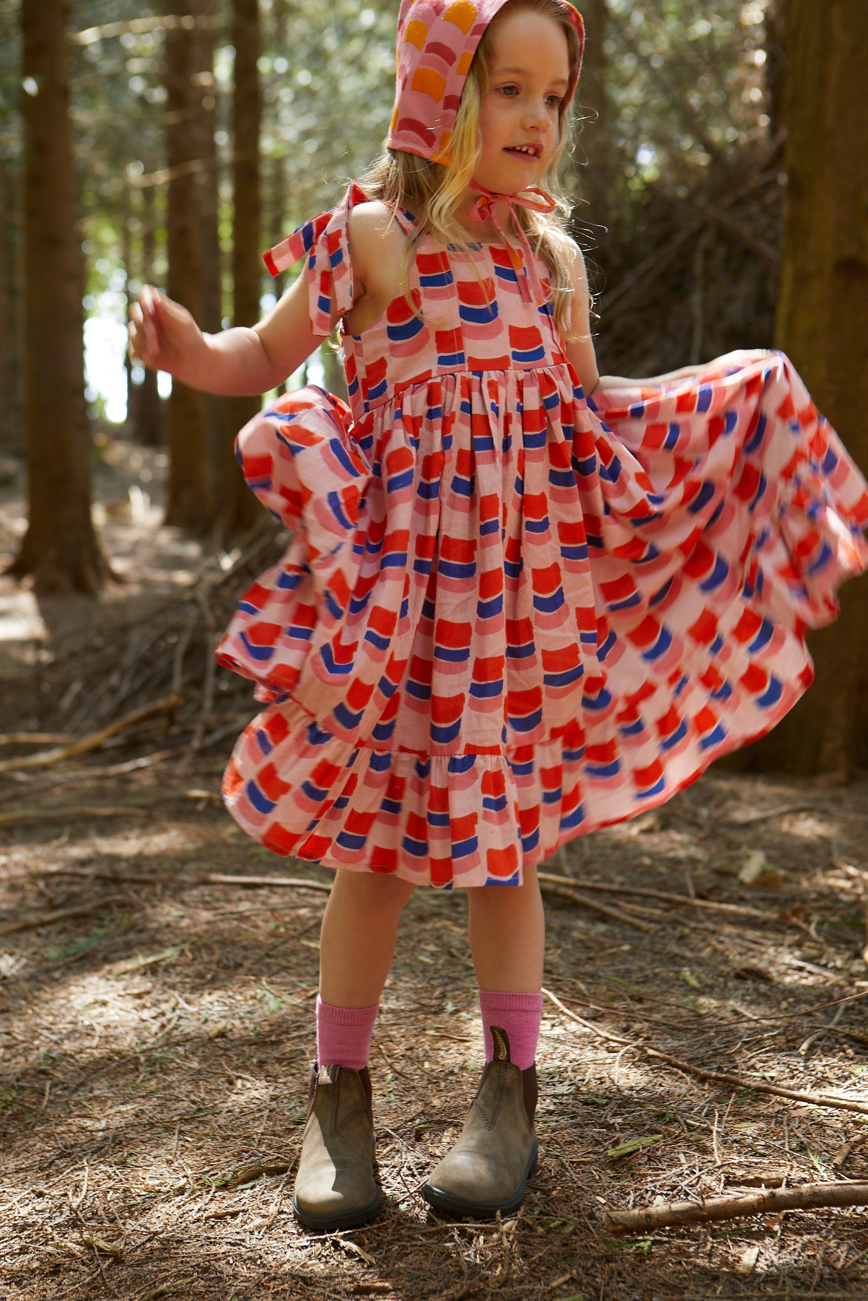 Cotton Butterfly Dress in 'Sunset Skies' 0-6yrs