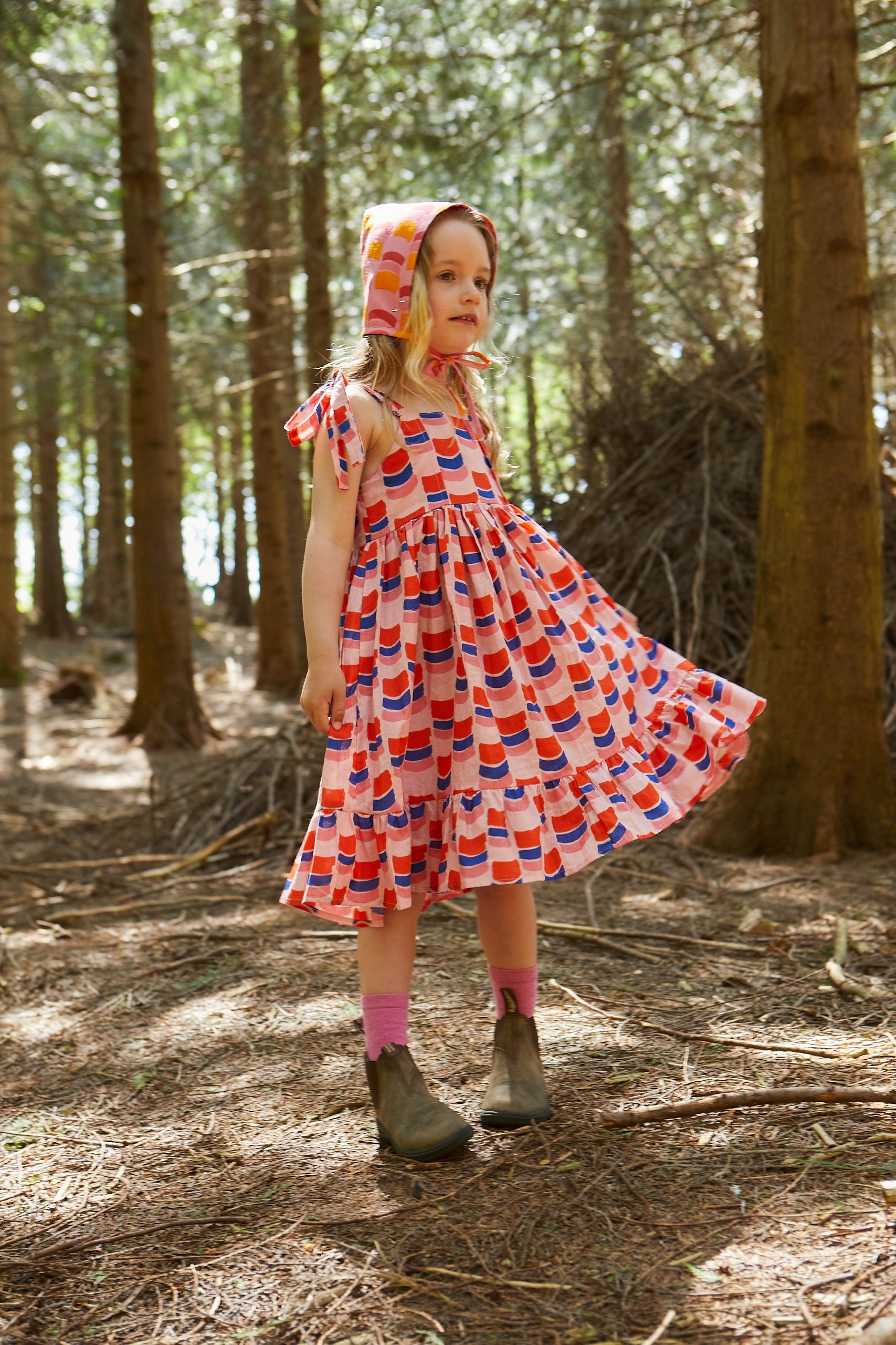 Cotton Butterfly Dress in 'Sunset Skies' 0-6yrs