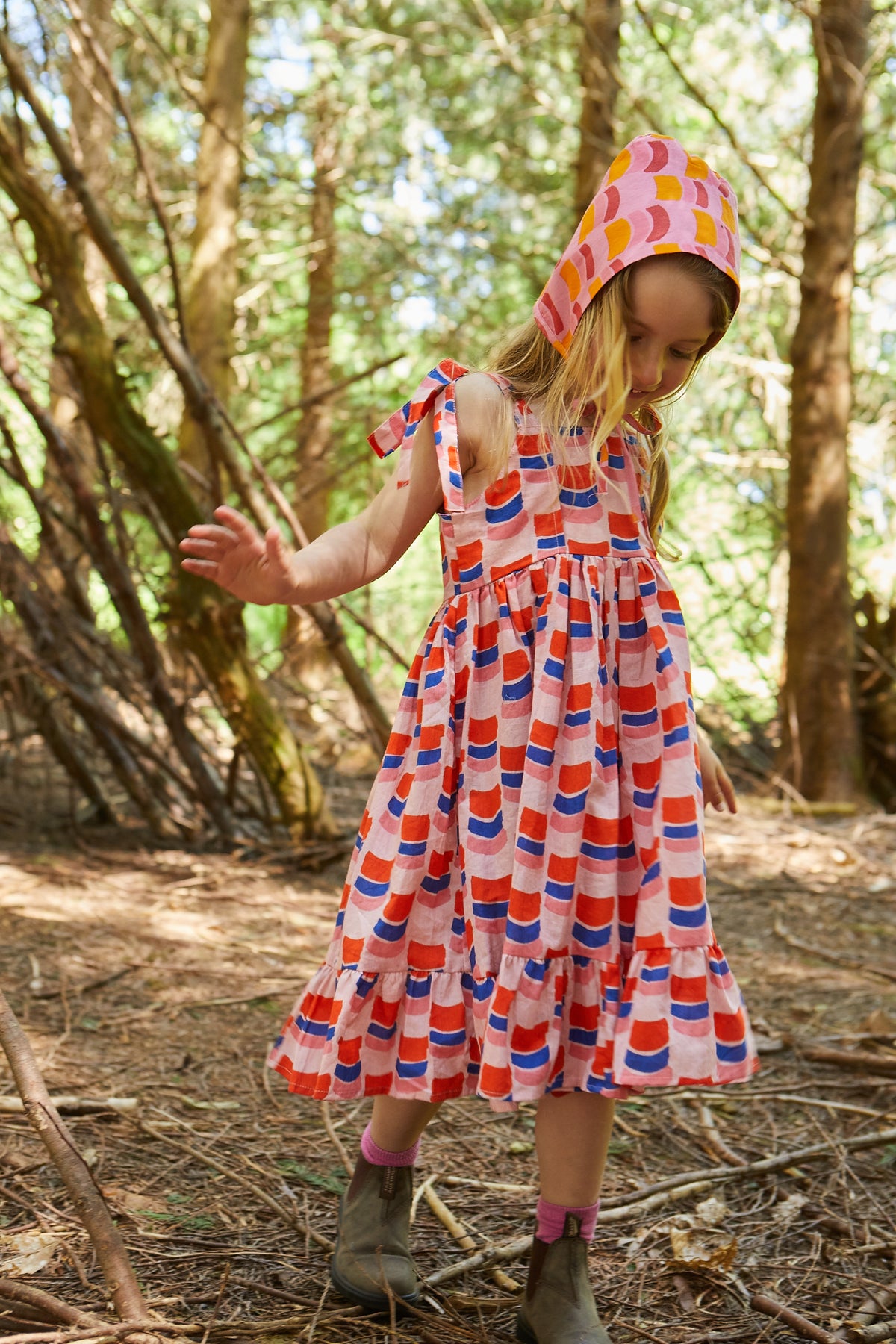 Cotton Butterfly Dress in 'Sunset Skies'