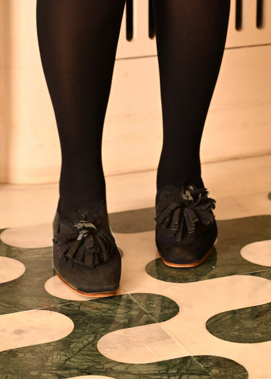 PRE-ORDER: Chrysie Slipper in Black on Black
