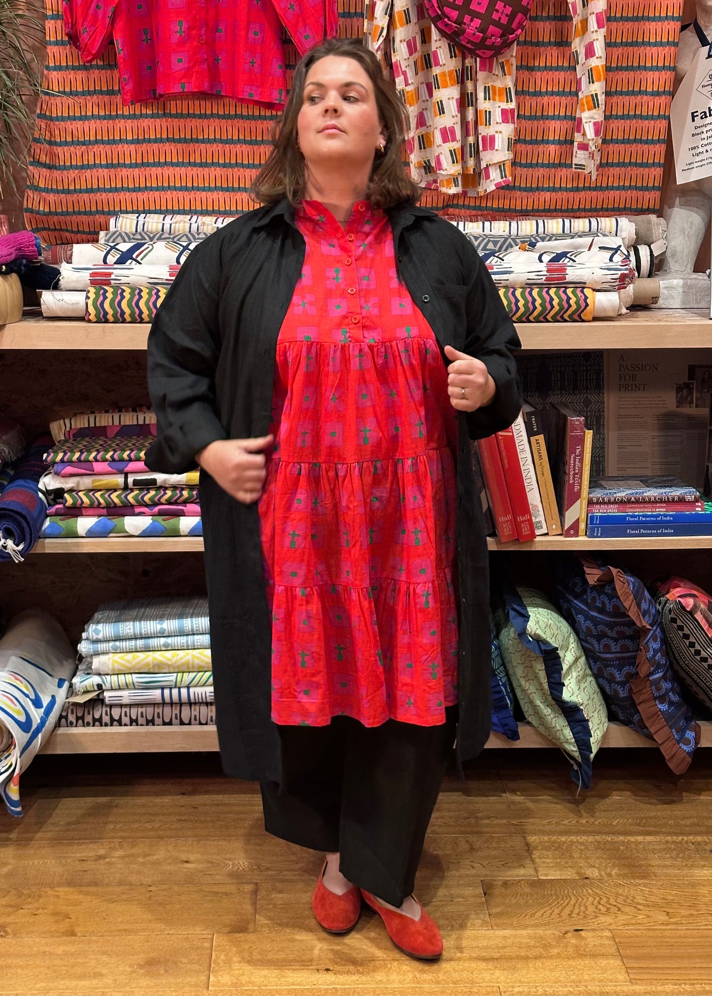 Daphne Dress in 'Hot Pink Bric a Brac'