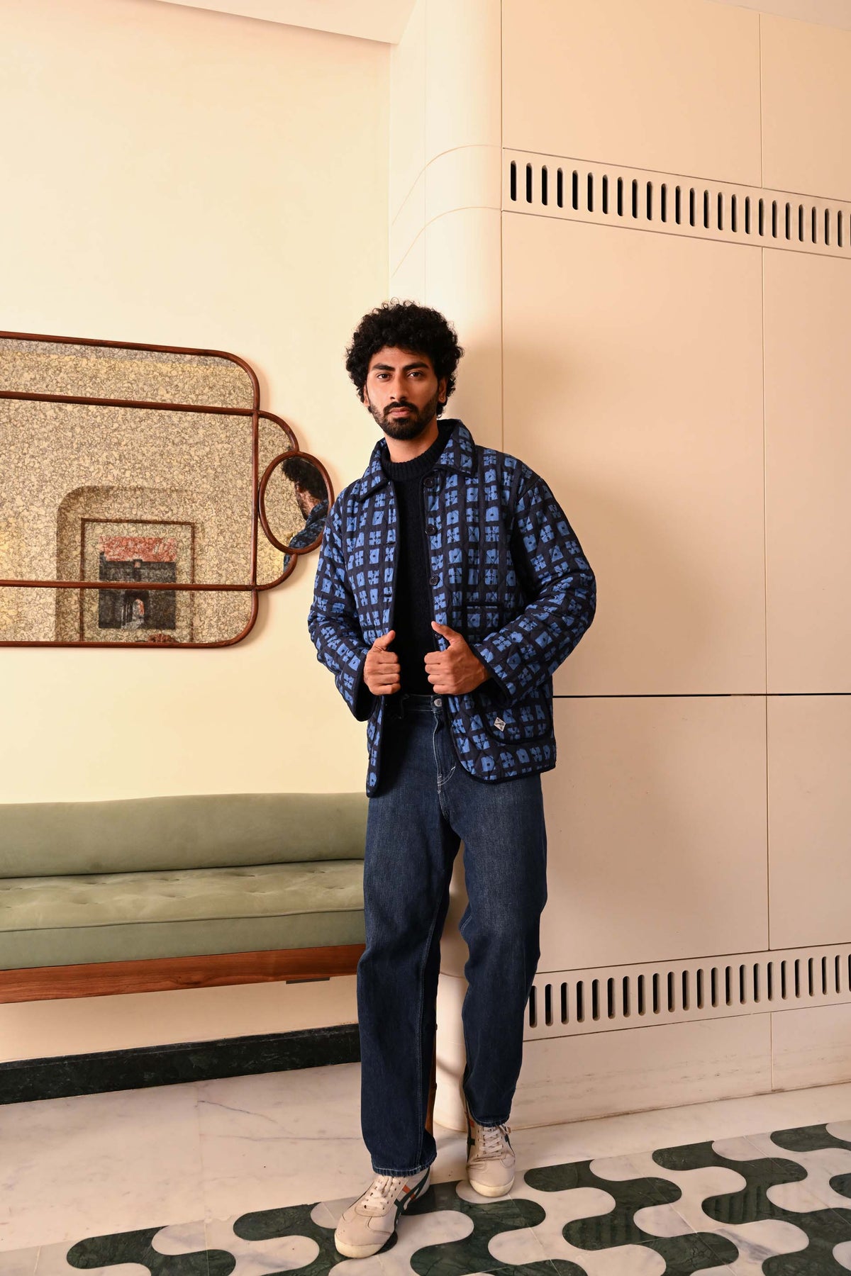 Day Jacket in 'Indigo Chess Set'