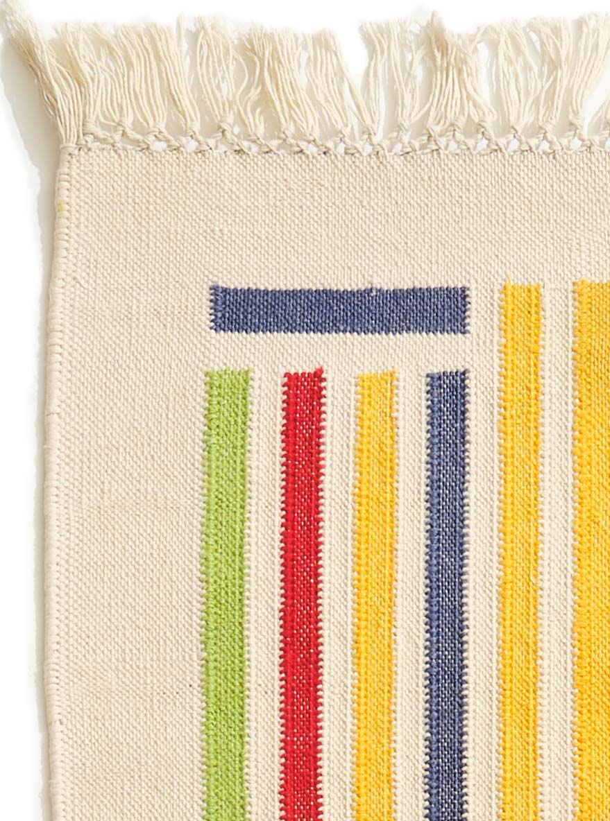 Easy Lines - Handwoven cotton Dhurrie