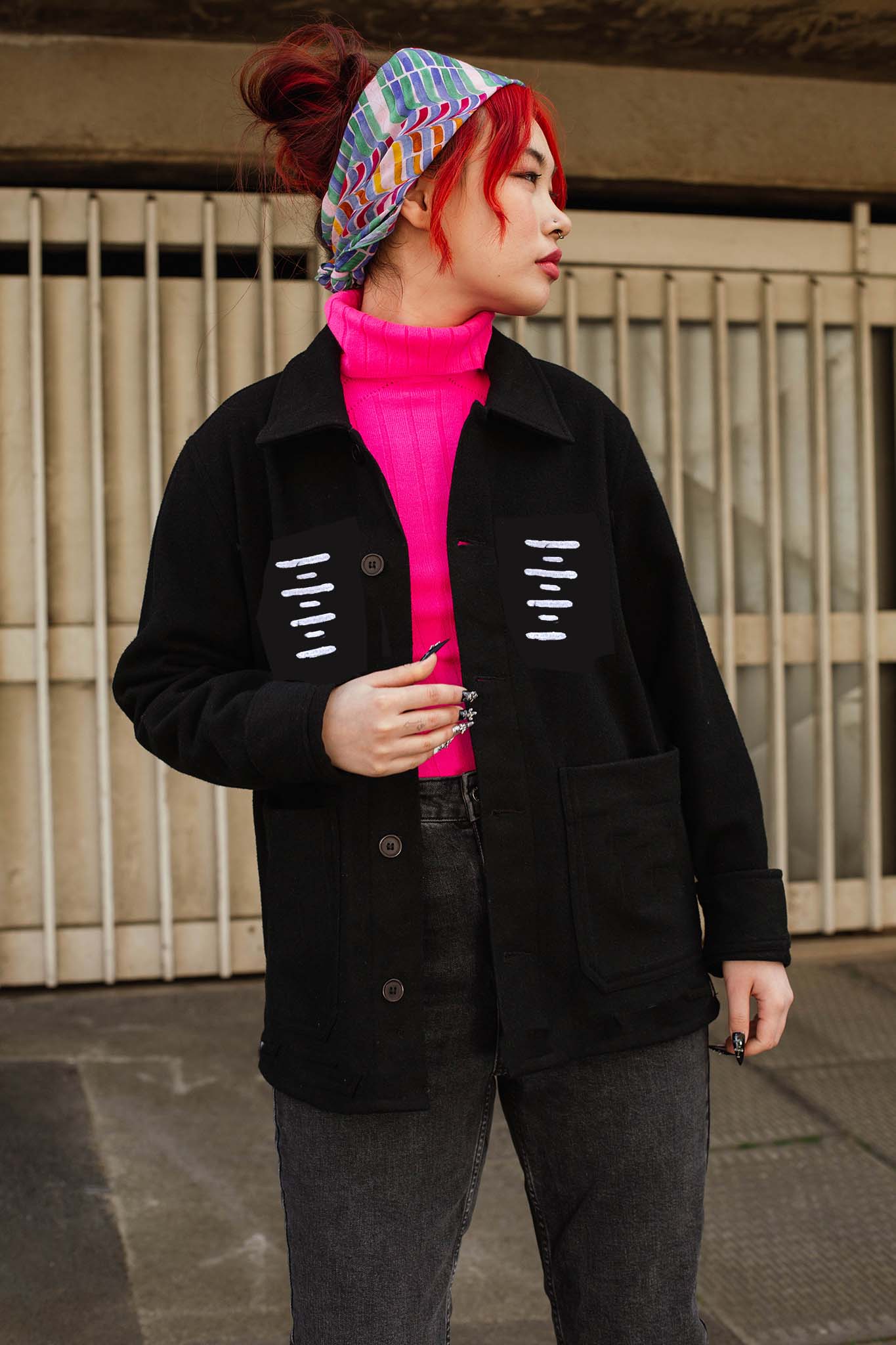 Unisex Embroidered Jacket in 'White Fly'