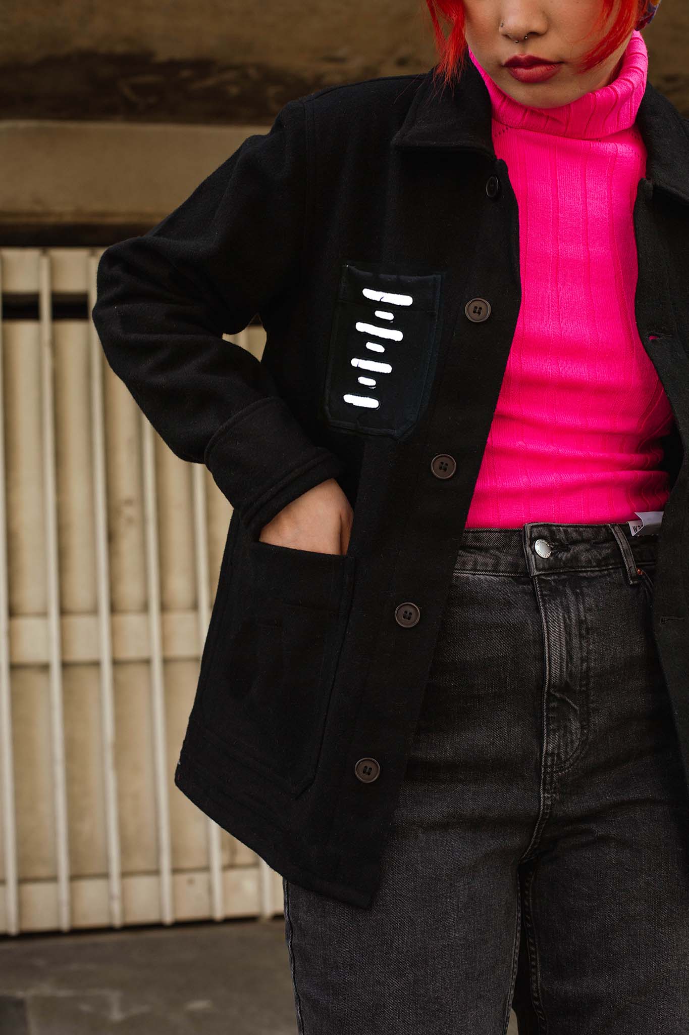Unisex Embroidered Jacket in 'White Fly'