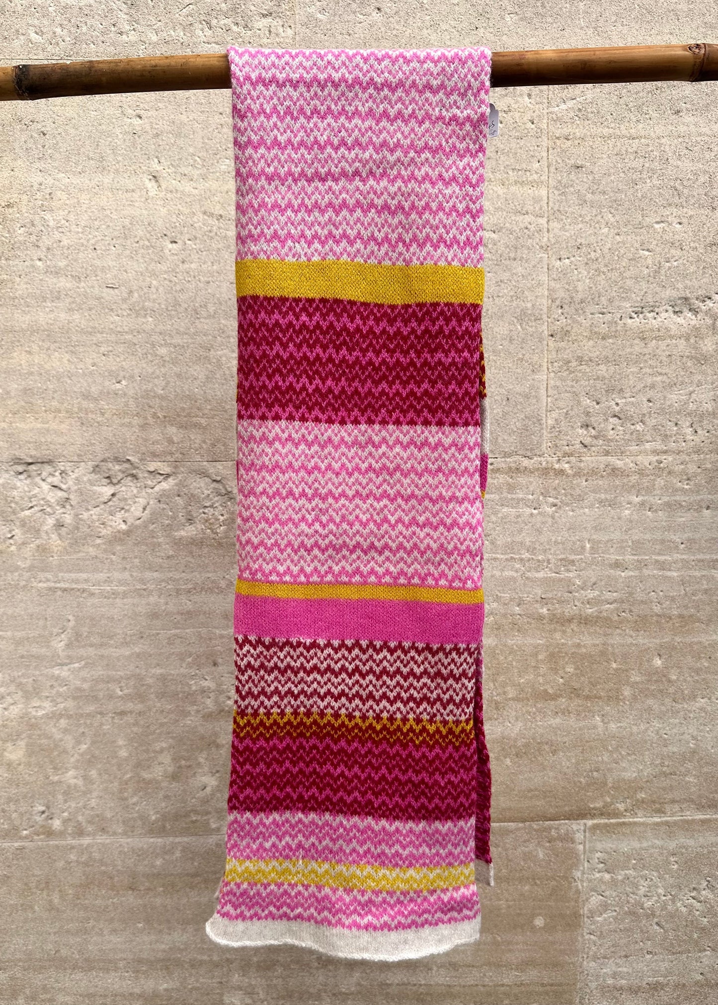 Lambswool Scarf: 'Pink & Yellow Spark'