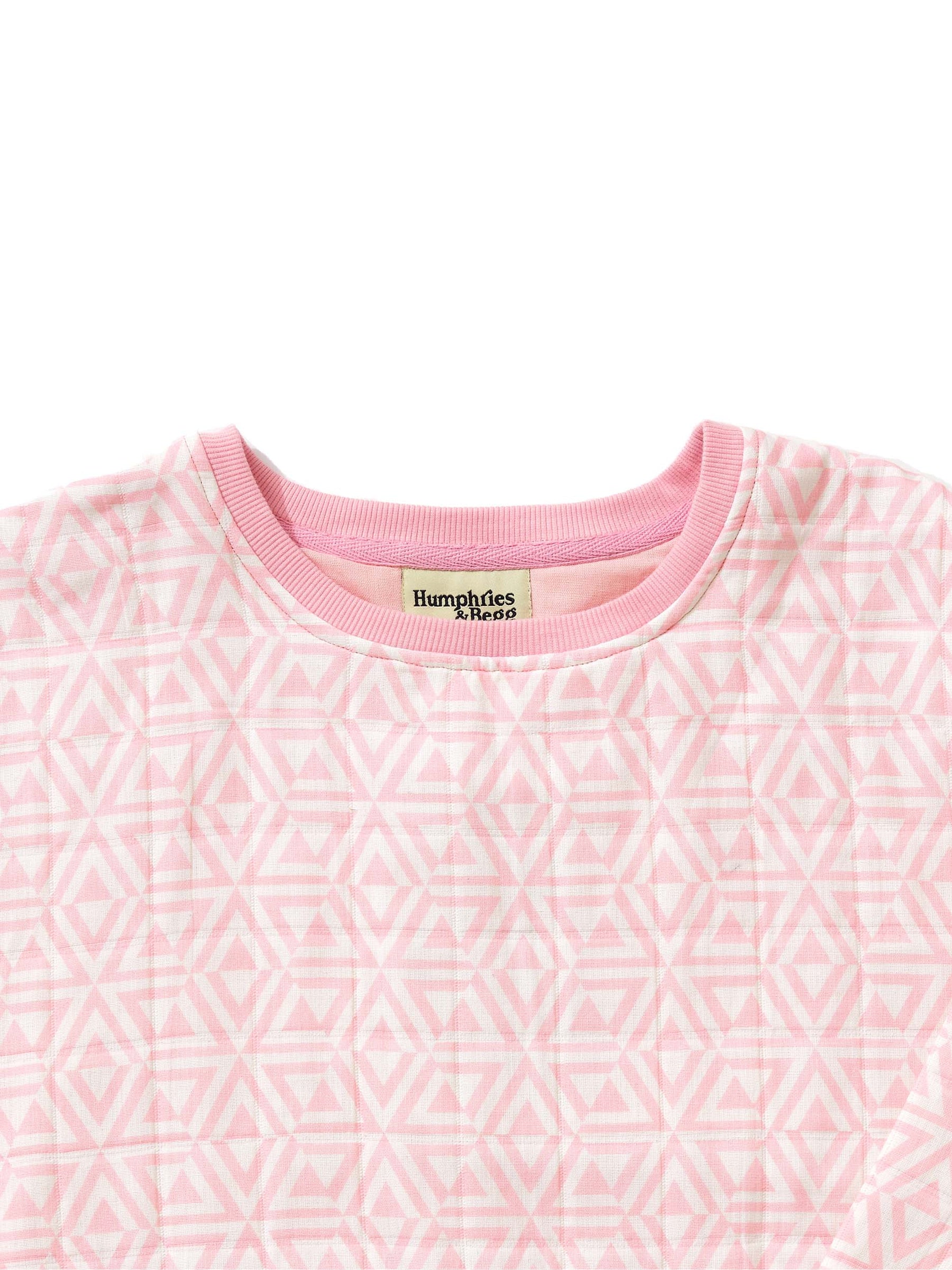 Quilted Jersey Sweatshirt in 'Pink Honeycomb'