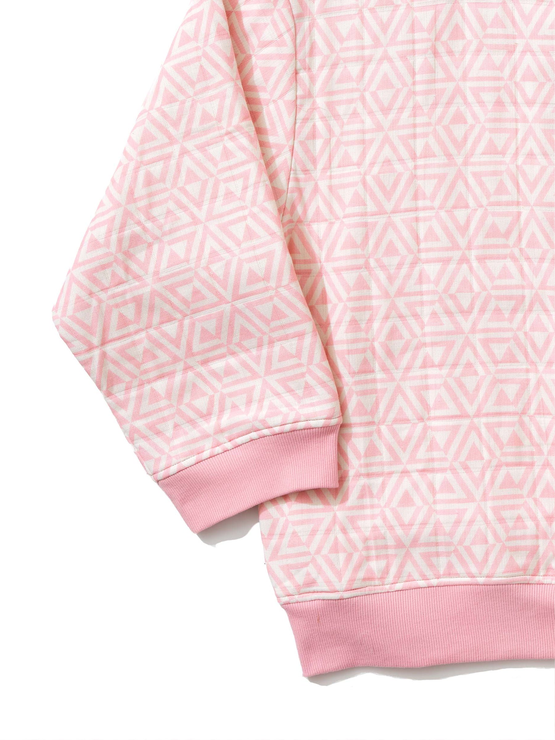 Quilted Jersey Sweatshirt in 'Pink Honeycomb'