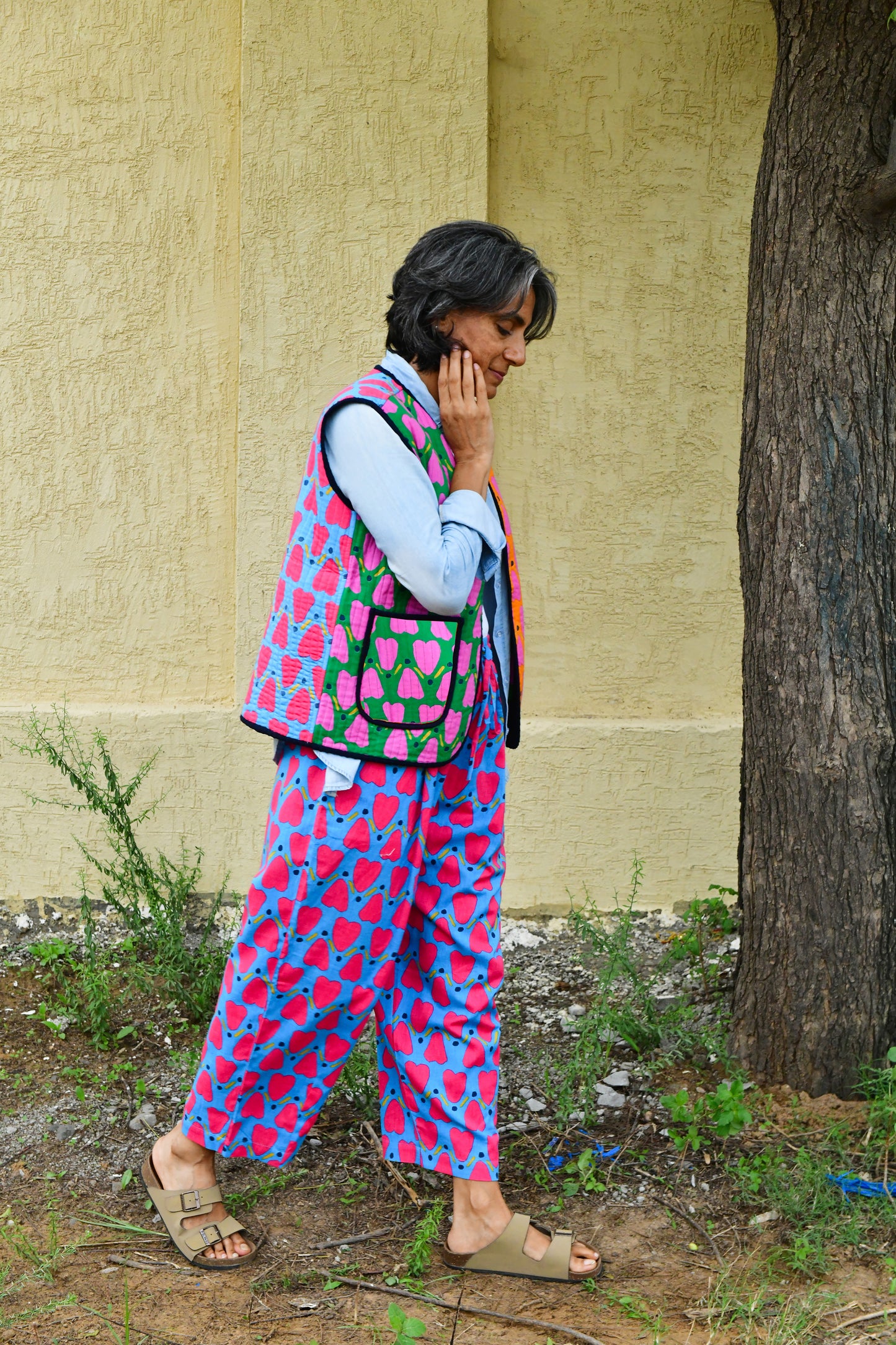 Waistcoat in Patchwork 'Honey Heart'.