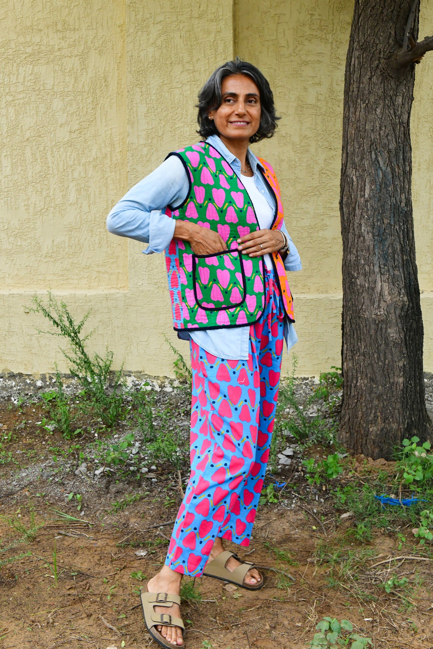 Waistcoat in Patchwork 'Honey Heart'.