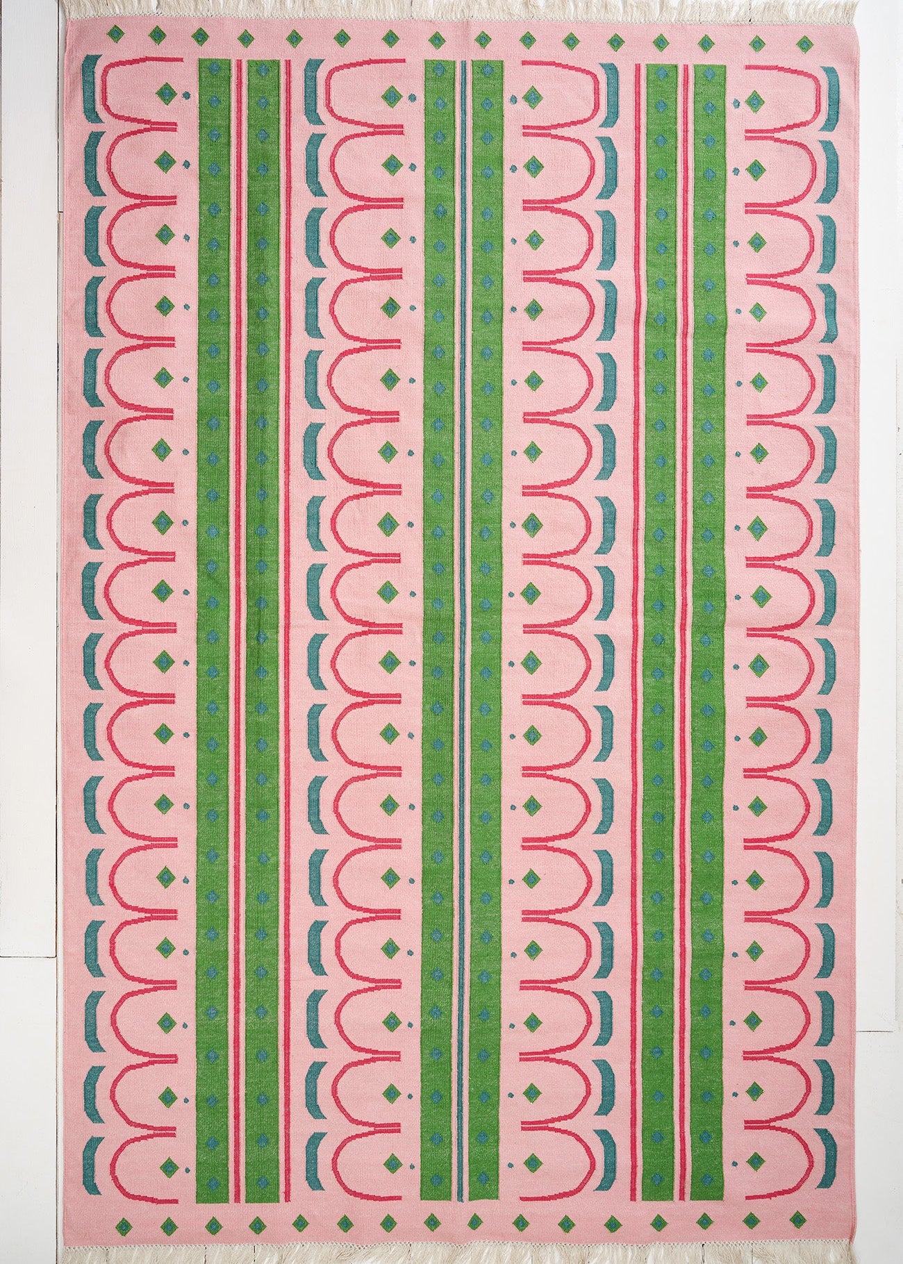Woven Rug in 'Pink Shangri La'