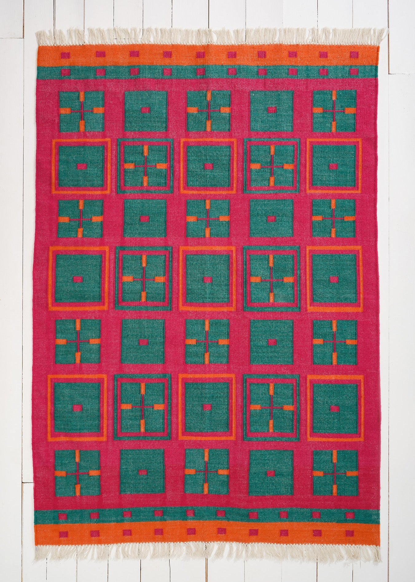Woven Rug in 'Hot Pink Bric a Brac'