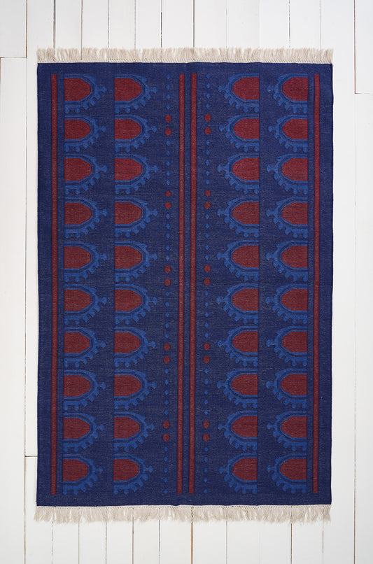 Medium Cotton Rug in 'Burgundy Bead'