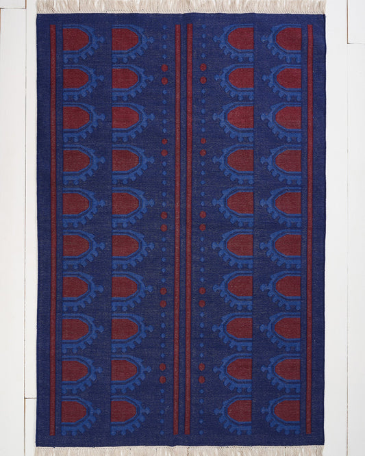 Medium Cotton Rug in 'Burgundy Bead'
