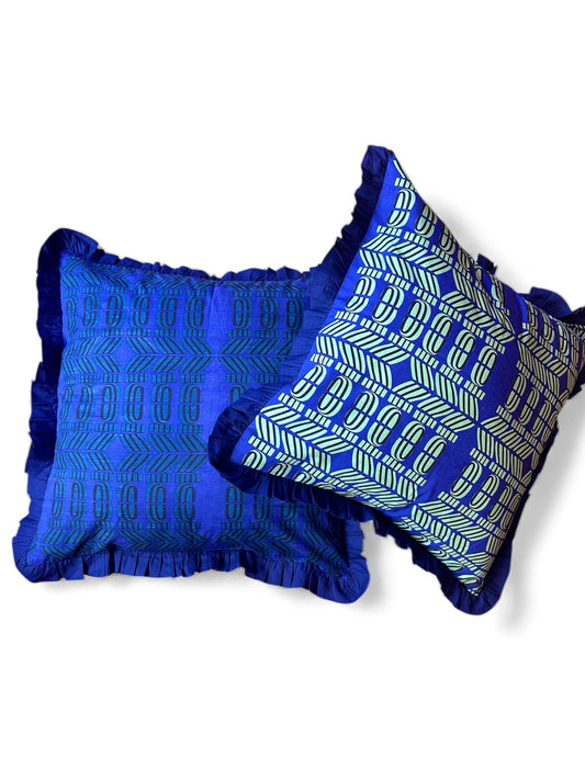 Cotton Cushion Cover 45cm x 45cm 'Reversible Flamingo Splits'