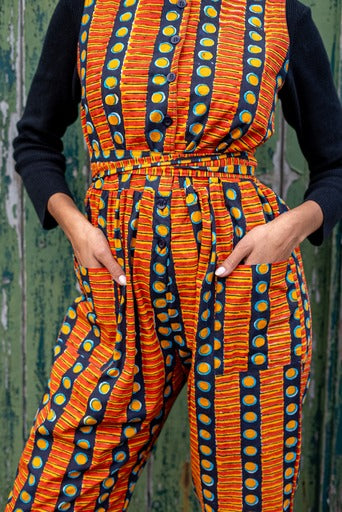 Andy Dungarees in 'Oranges on Blue'
