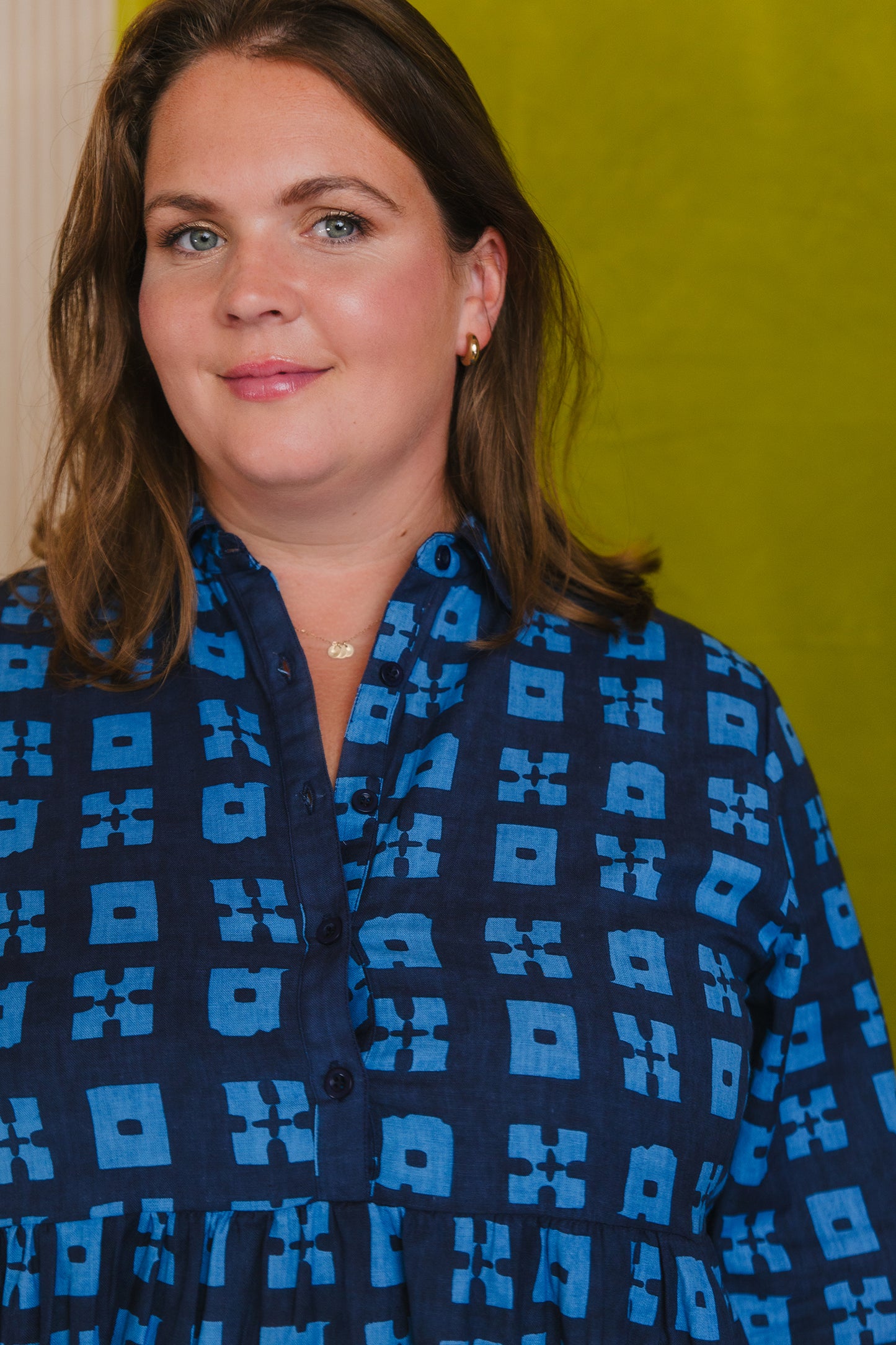 Jessie Dress in 'Indigo Chess Set'