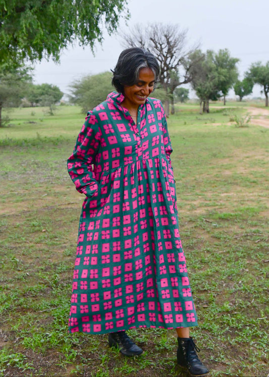 Jessie Dress in 'Pink Forest'