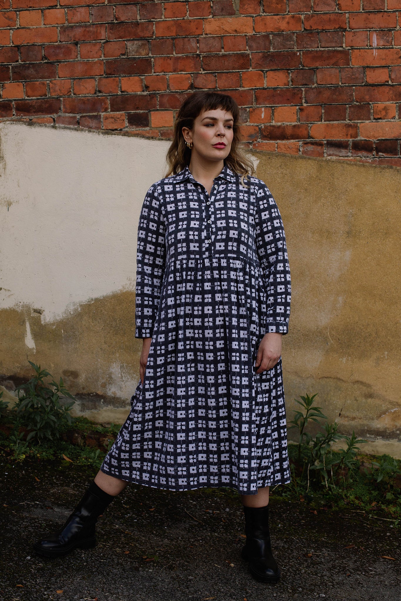 Jessie Dress in 'Chess Set' print