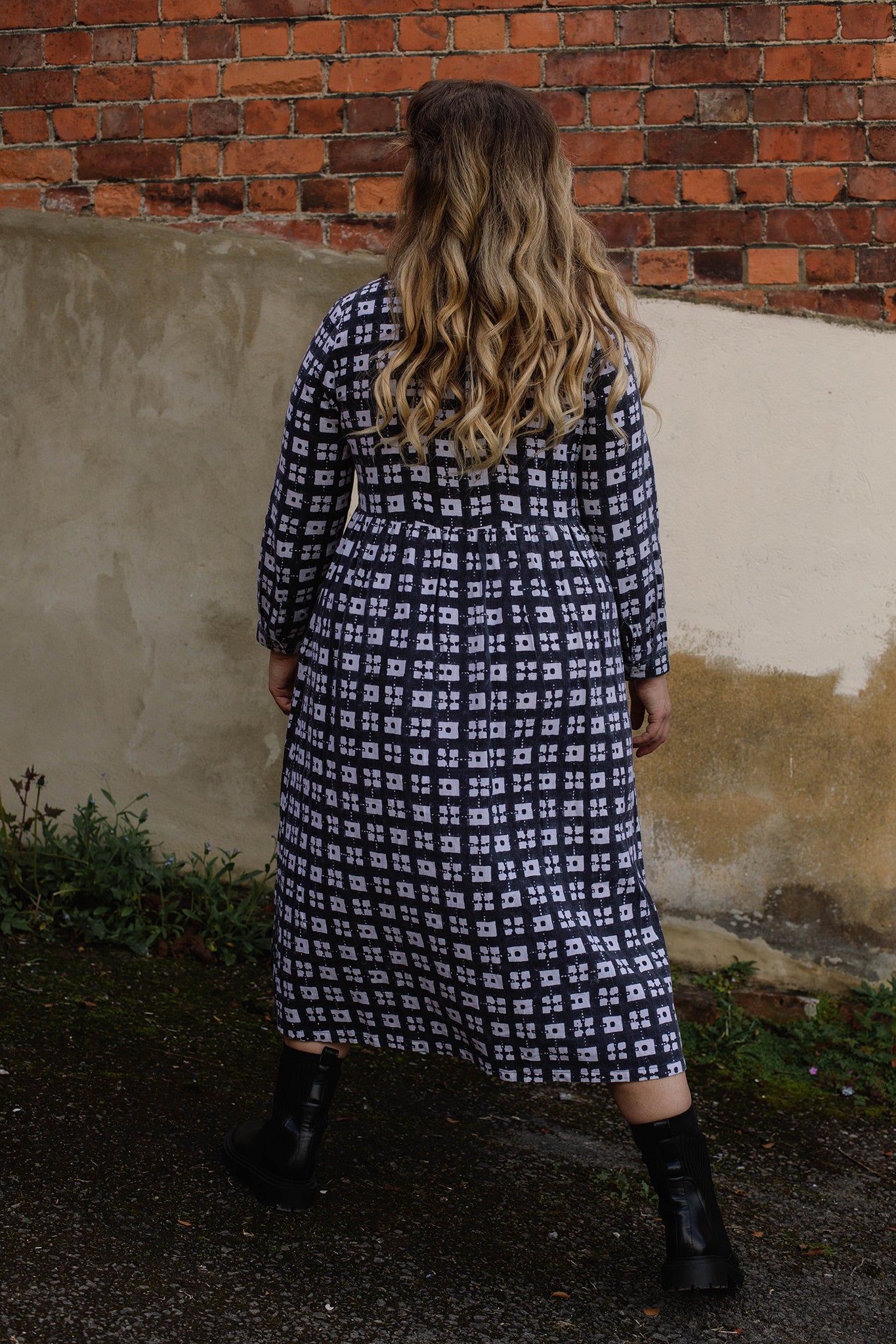 Jessie Dress in 'Chess Set' print