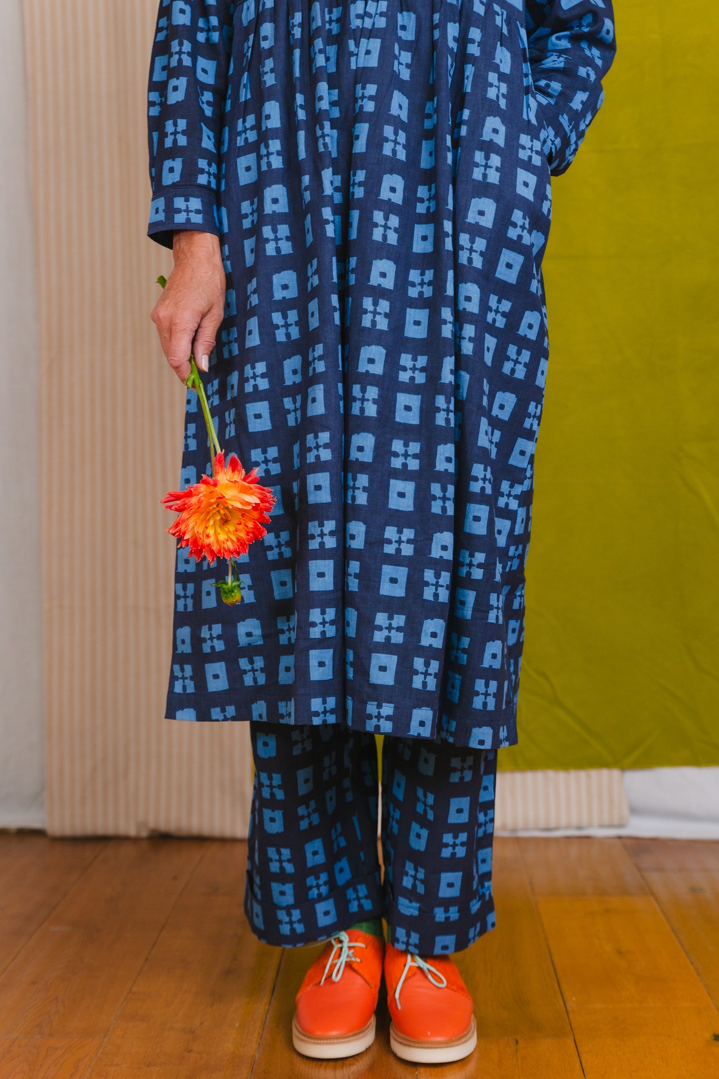 Jessie Dress in 'Indigo Chess Set'