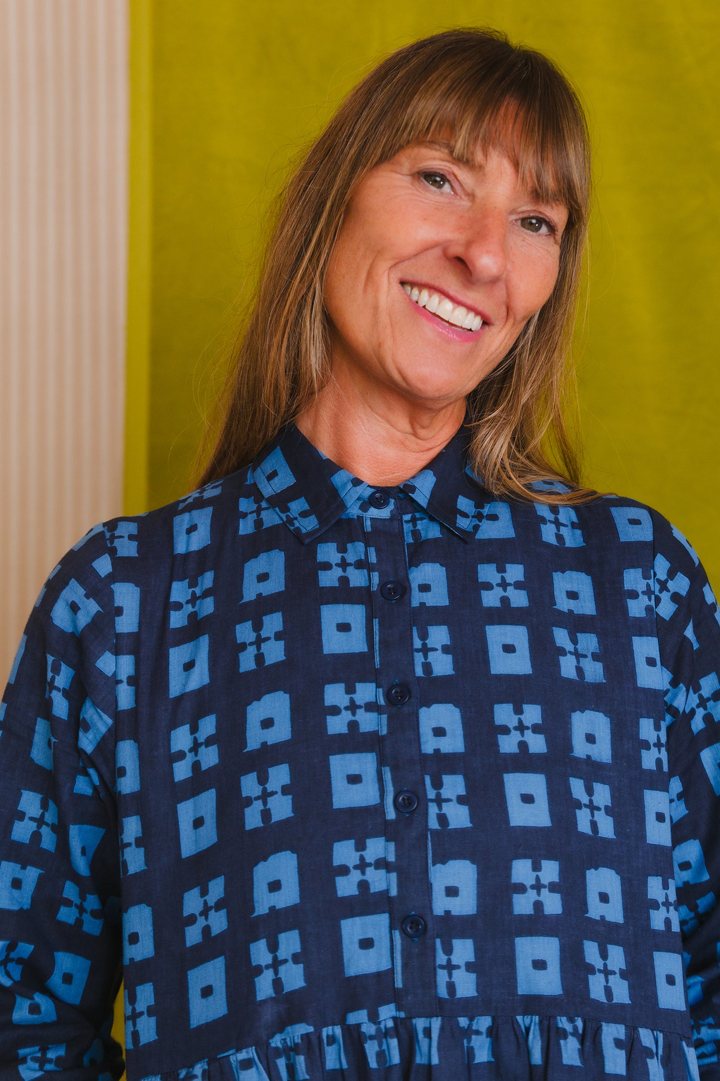 Jessie Dress in 'Indigo Chess Set'
