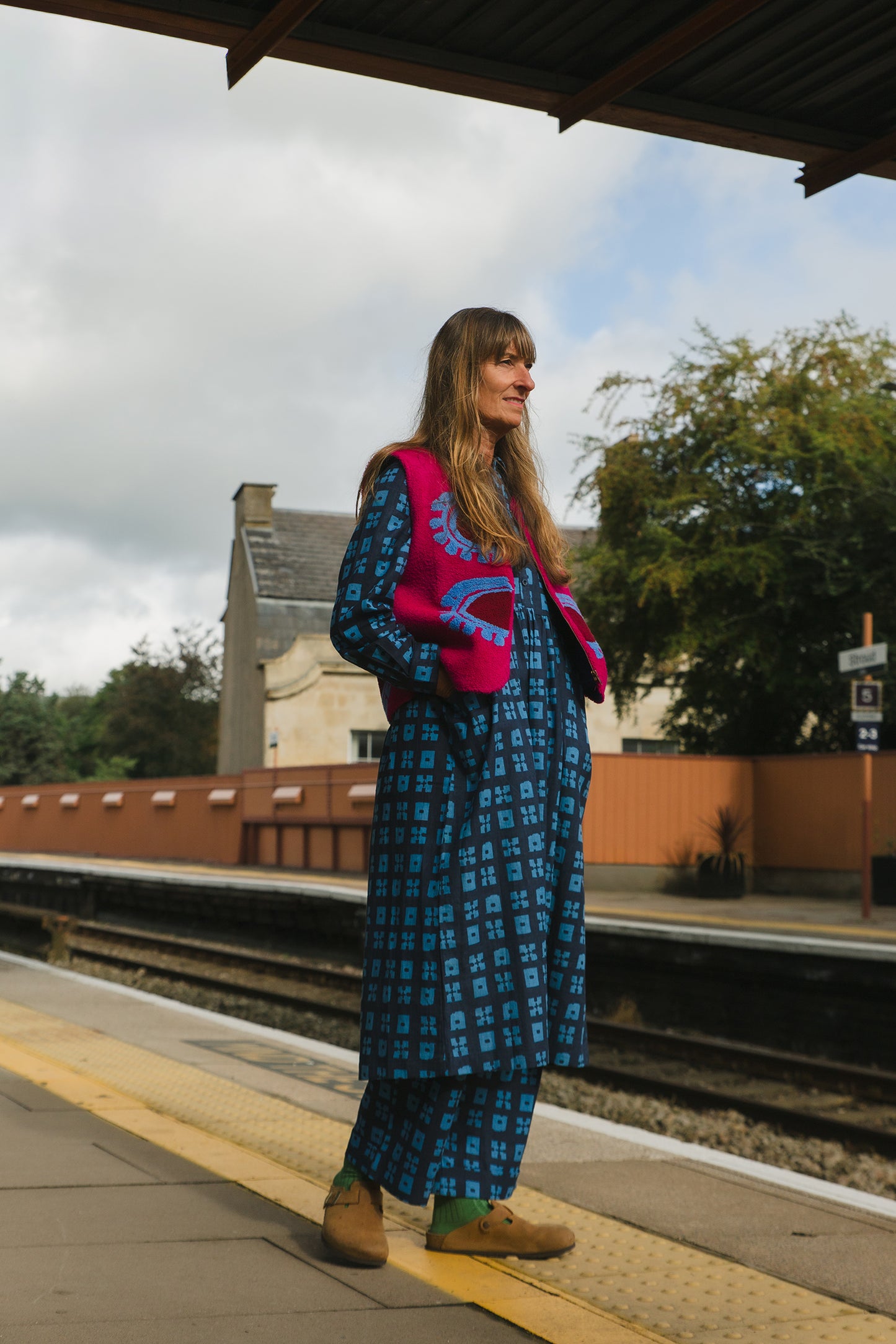 Jessie Dress in 'Indigo Chess Set'