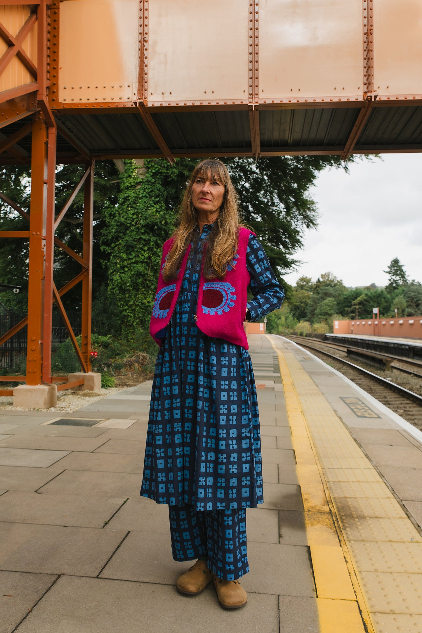 Jessie Dress in 'Indigo Chess Set'