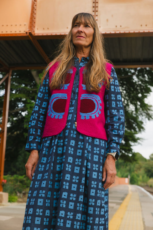 Patty Waistcoat in 'Raspberry Sunset'