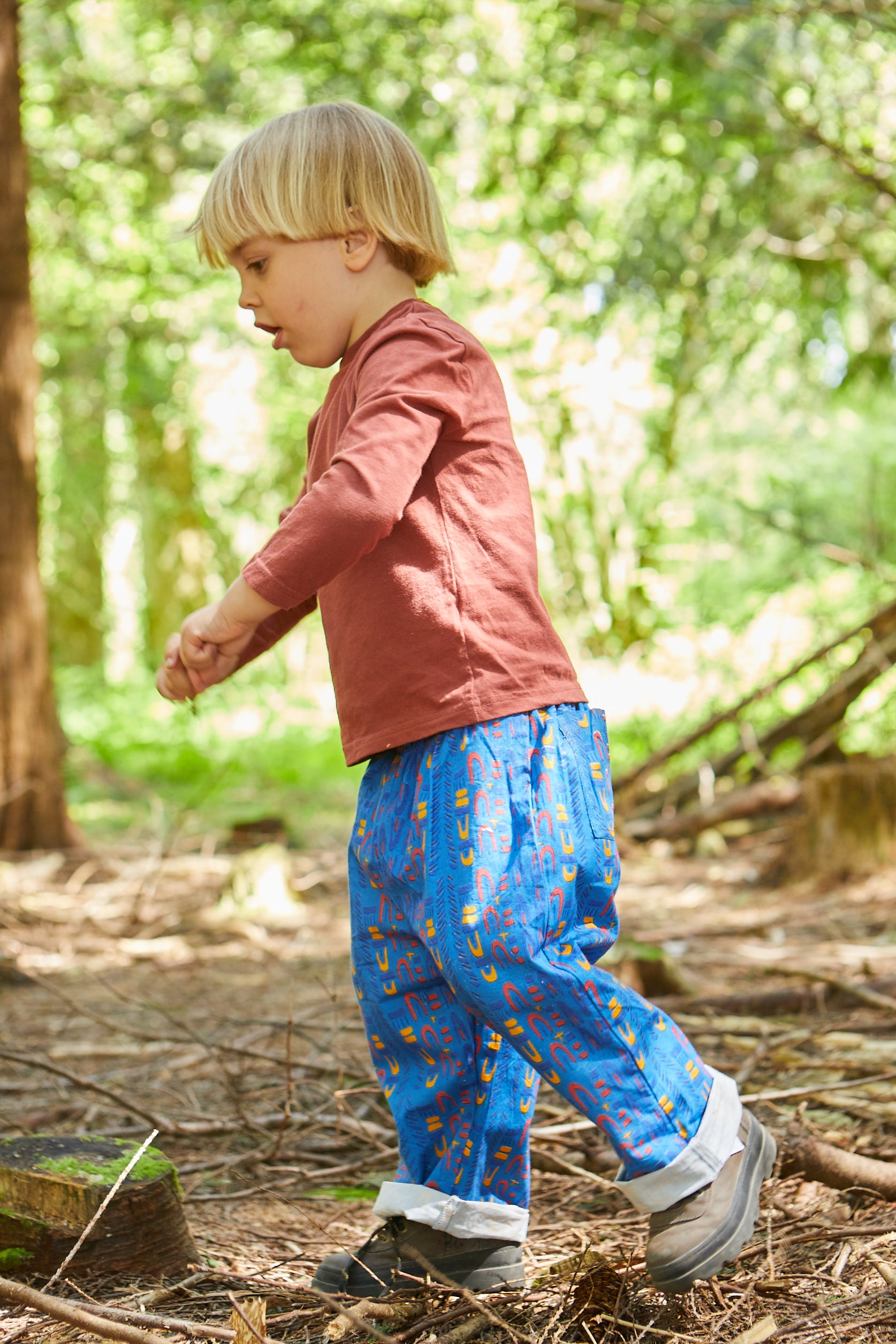 Kid's Trousers in 'Blue Skydive' 0-6yrs